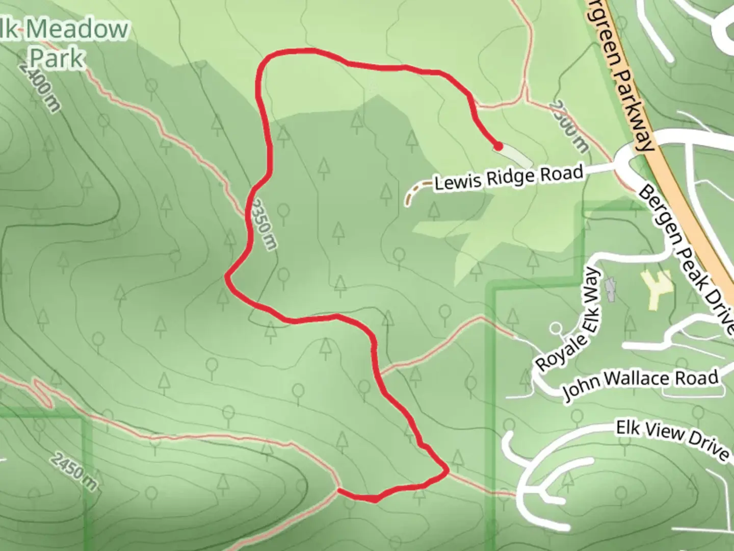 An image depicting the trail Sleepy's Trail and its surrounding area.