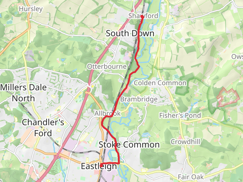 Eastleigh to Shawford Walk