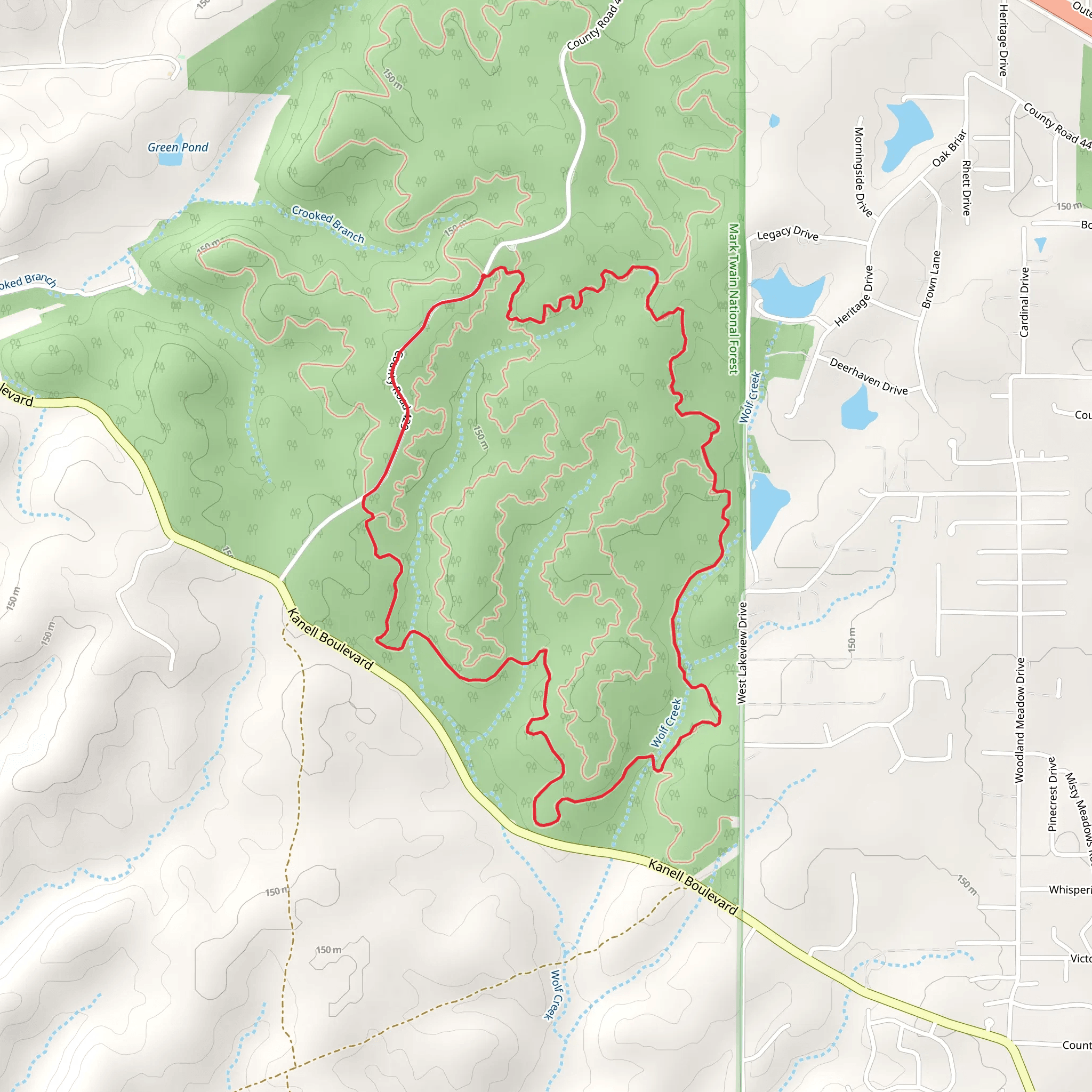 Carie Creek and Wolf Creek Loop Trail mobile static map