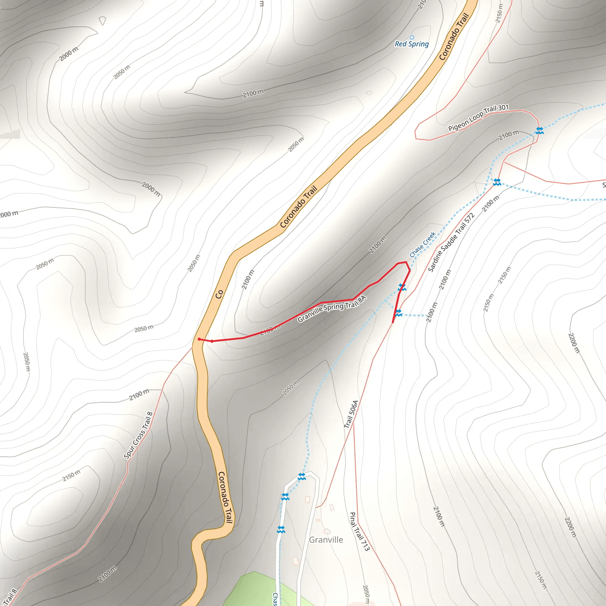 Granville Spring Trail mobile static map