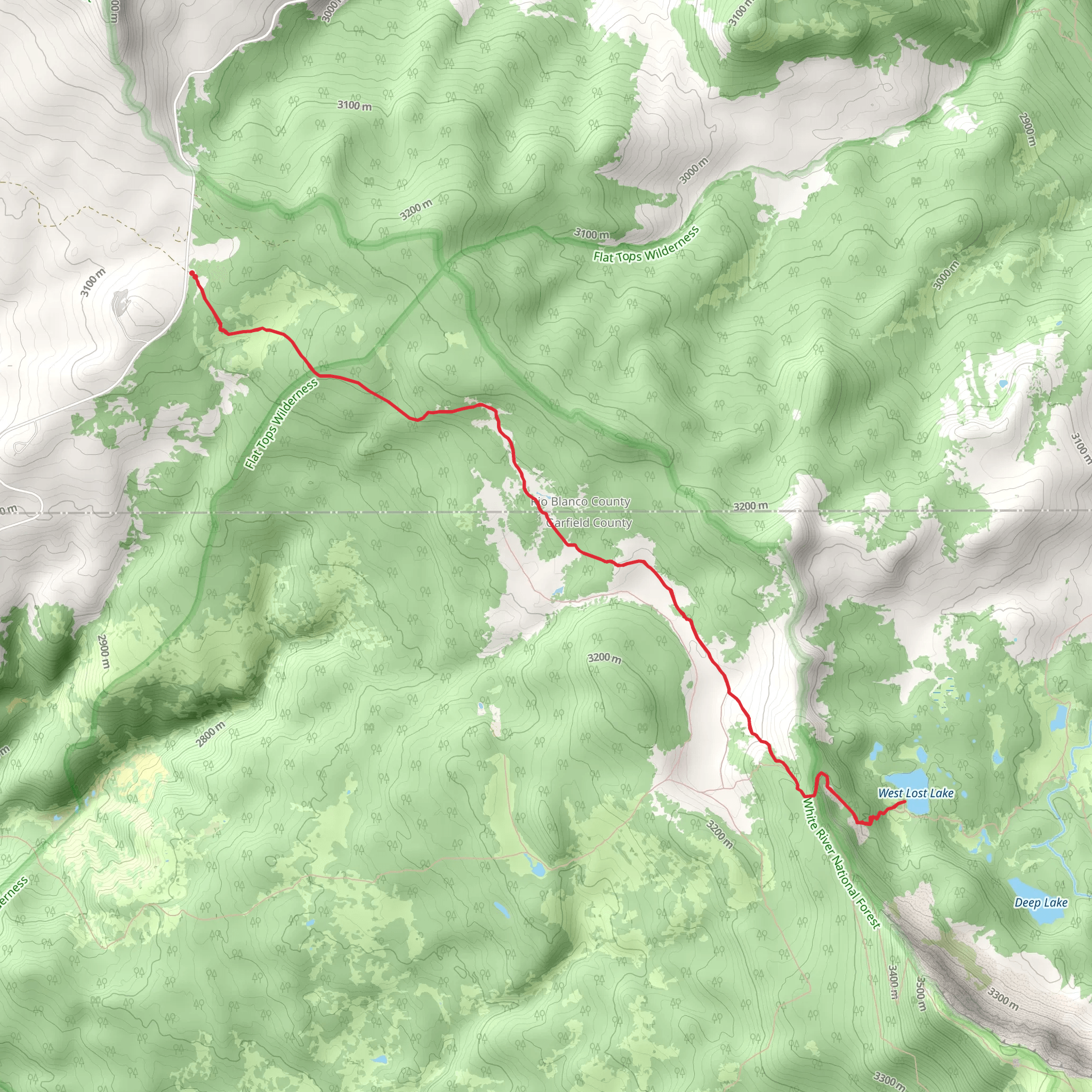 Chinese Wall Trail and West Lost Lake Trail mobile static map