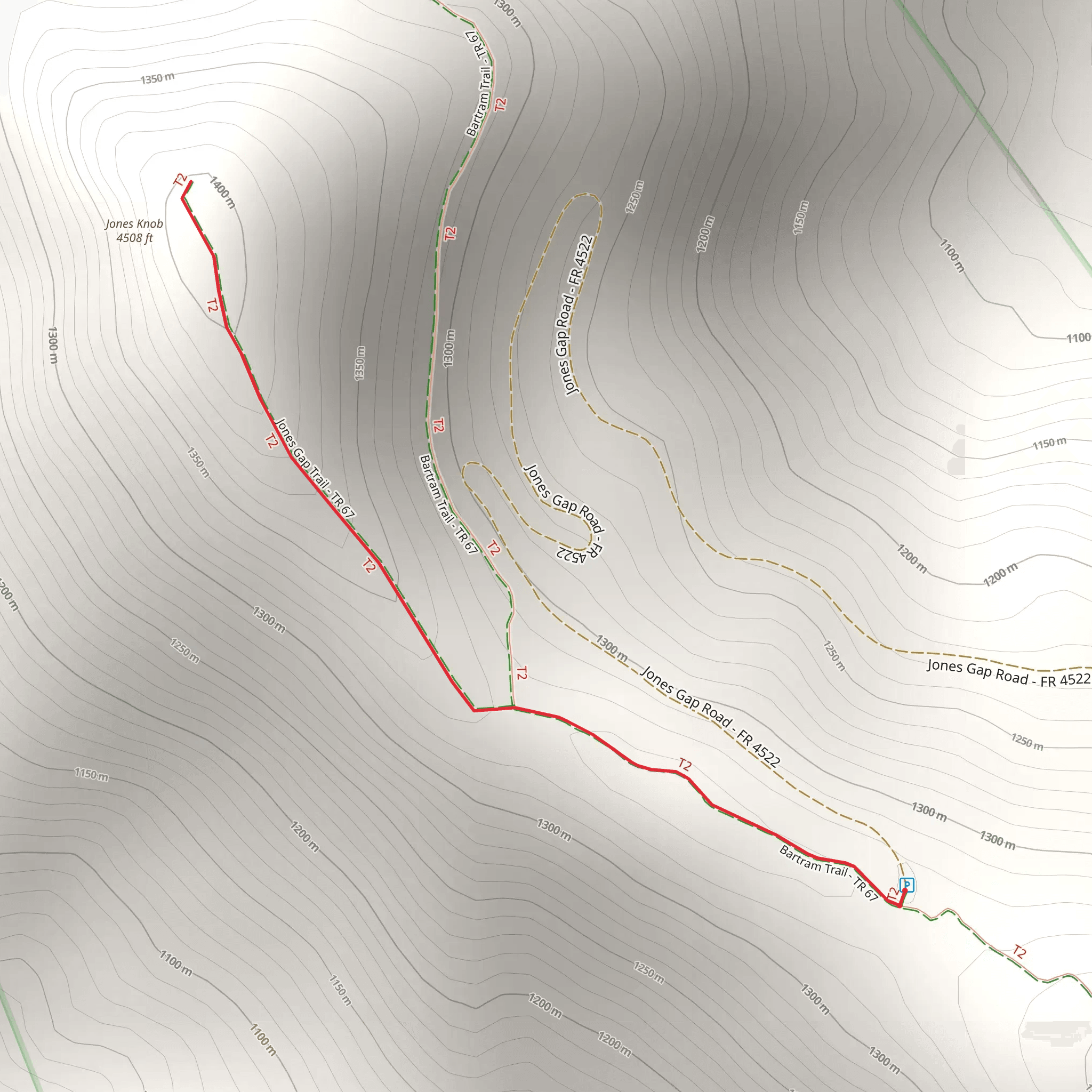 Jones Knob Trail mobile static map