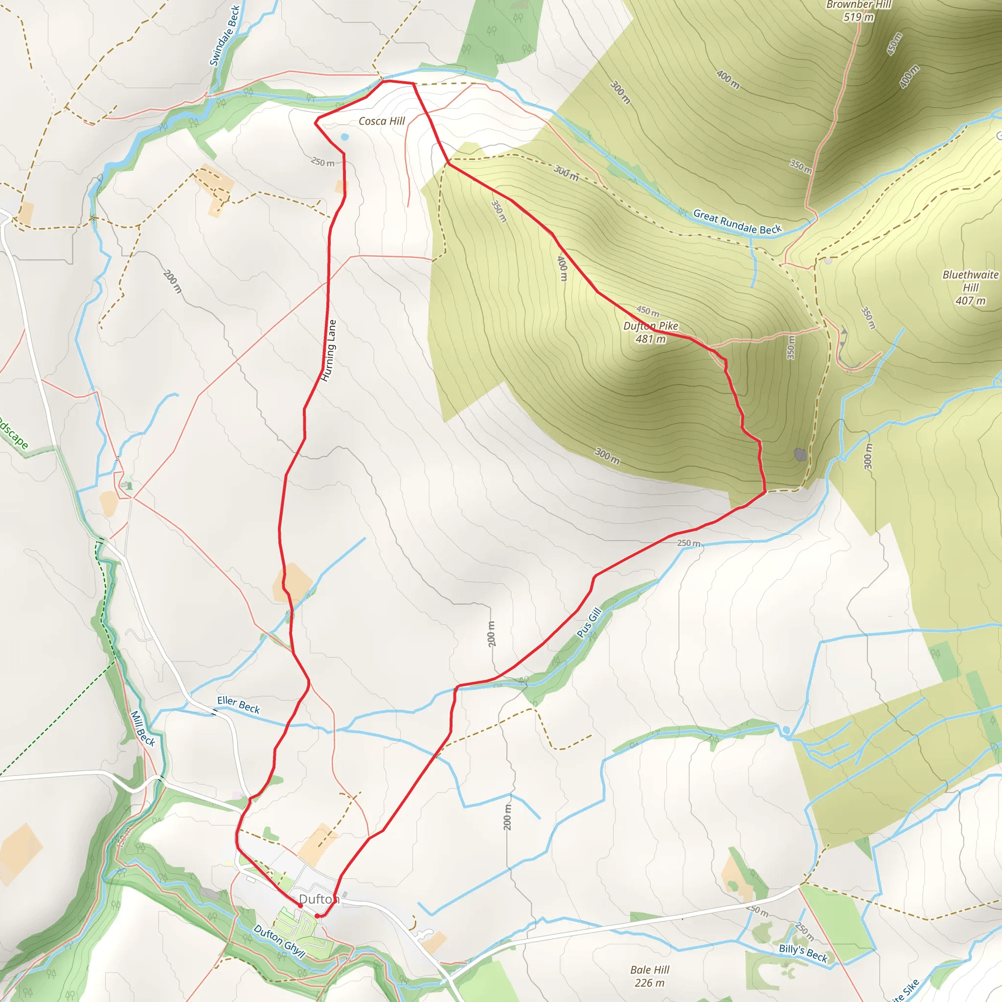 Dufton Pike from Dufton mobile static map