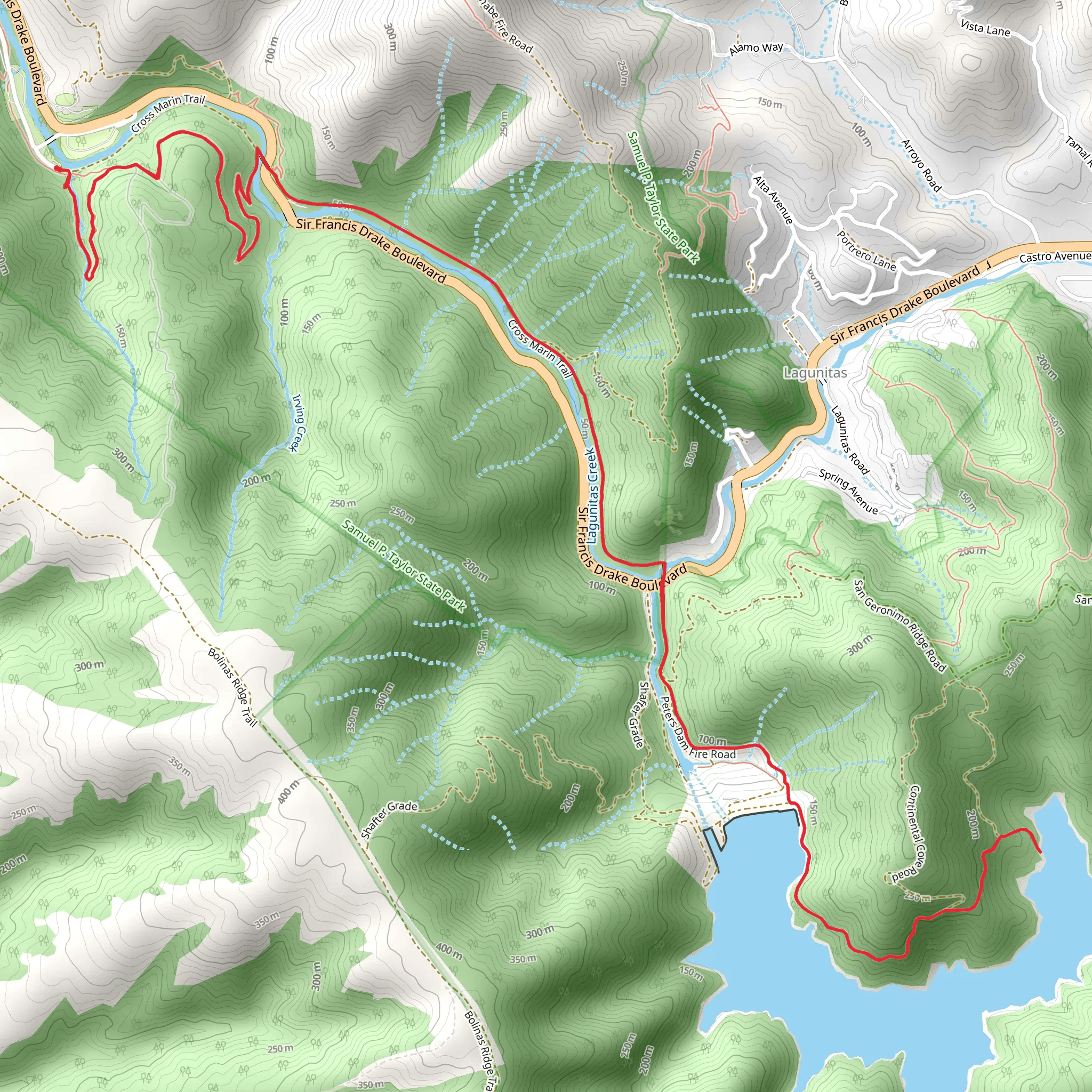 Kent Lake via Pioneer Tree Trail mobile static map
