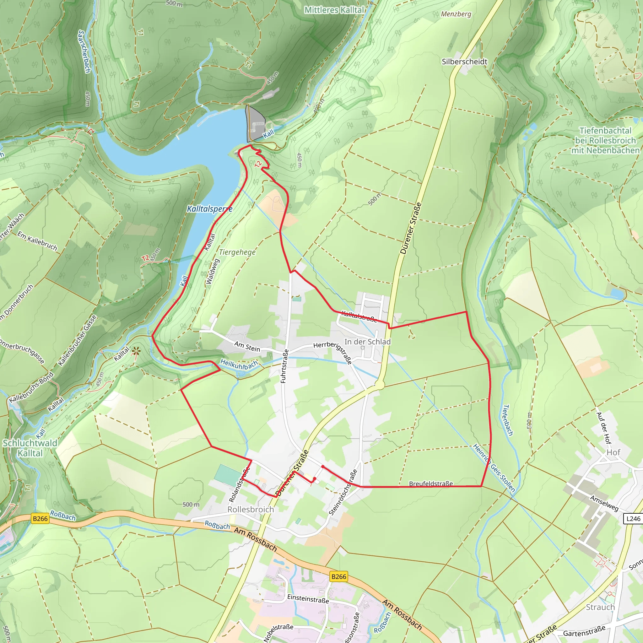 Trevvel Route Loop via Kalltalsperre mobile static map