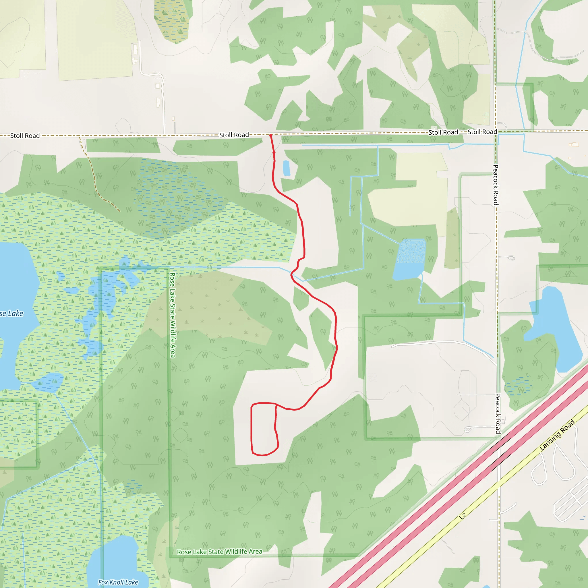 Stoll Road Out and Back mobile static map