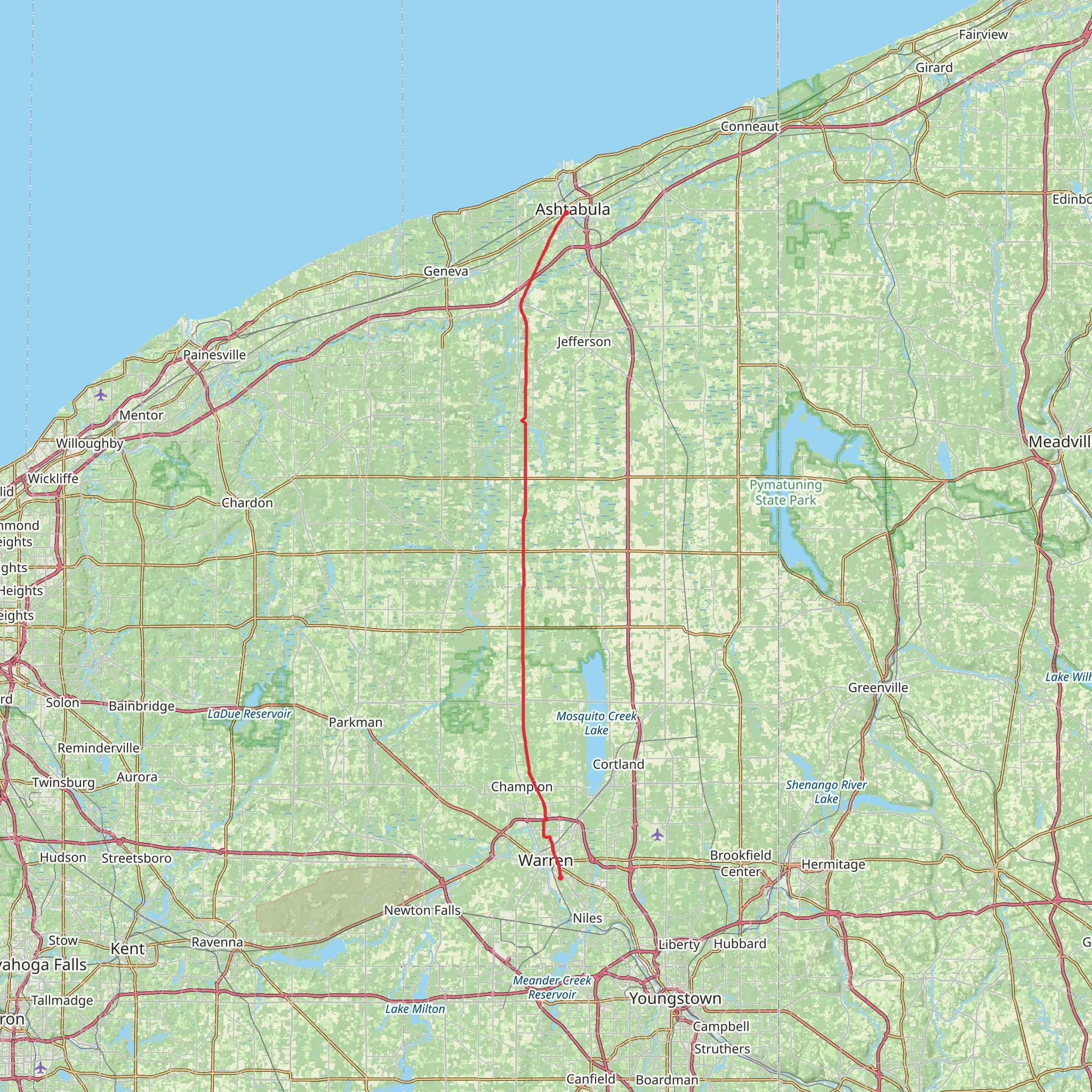 Western Reserve Greenway Trail mobile static map