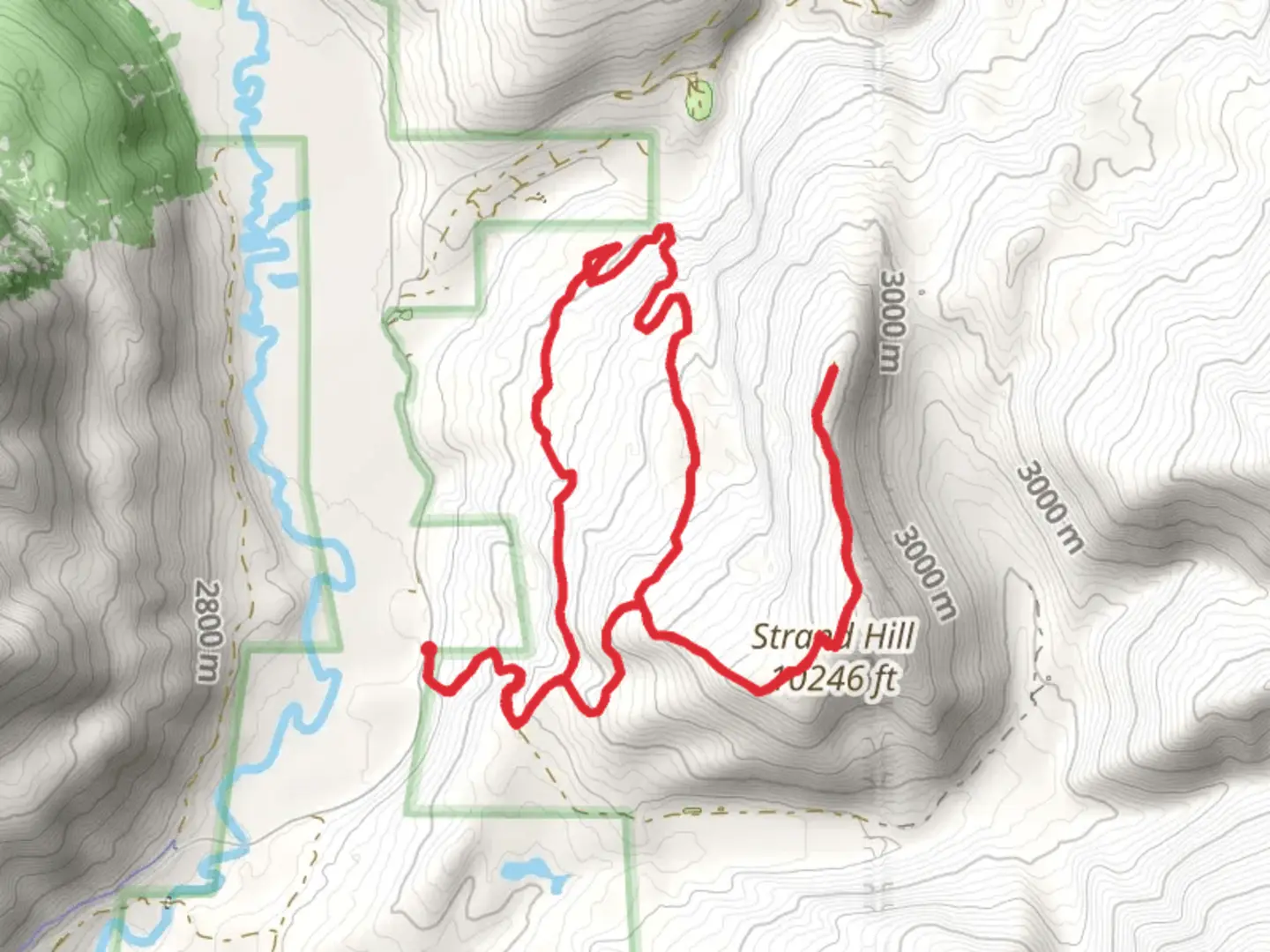 An image depicting the trail Strand Hill Loop Trail and its surrounding area.
