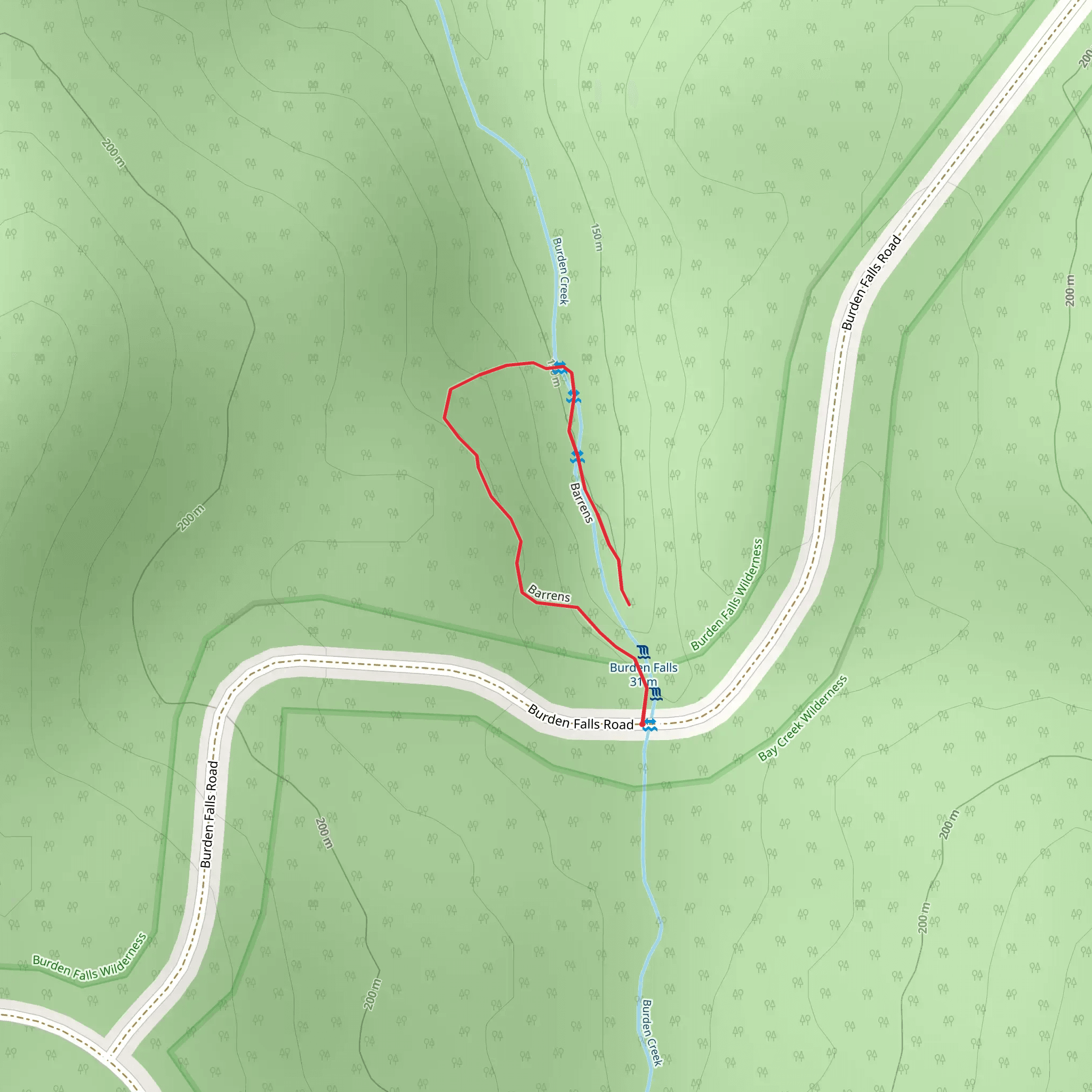 Burden Creek mobile static map