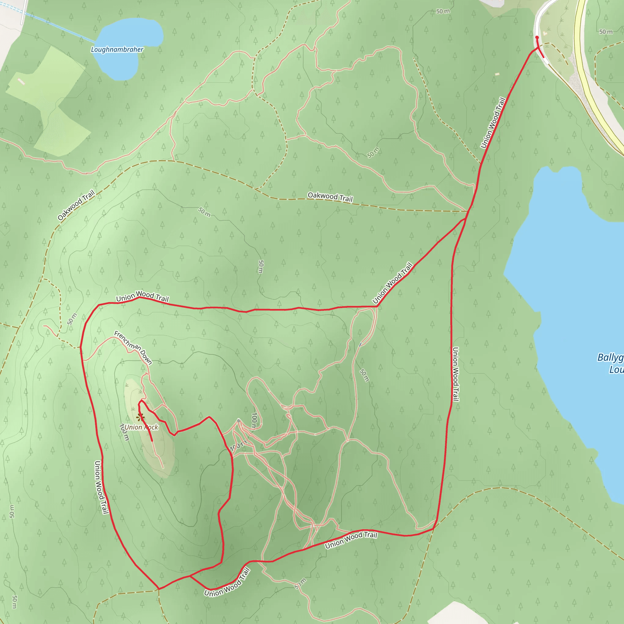 Union Rock Trail - Sligo mobile static map