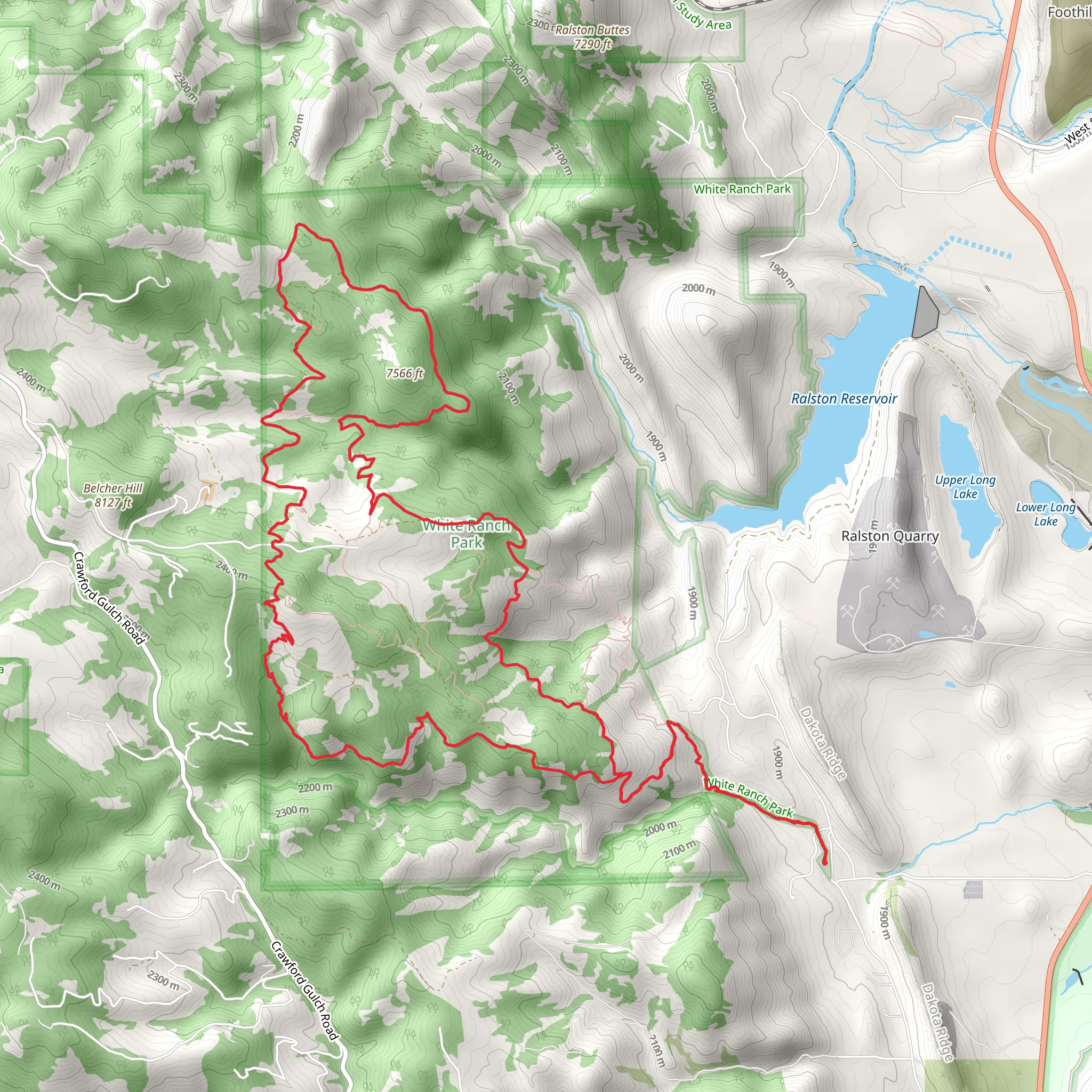 Mustang, Rawhide and Upper Longhorn Loop Trail mobile static map