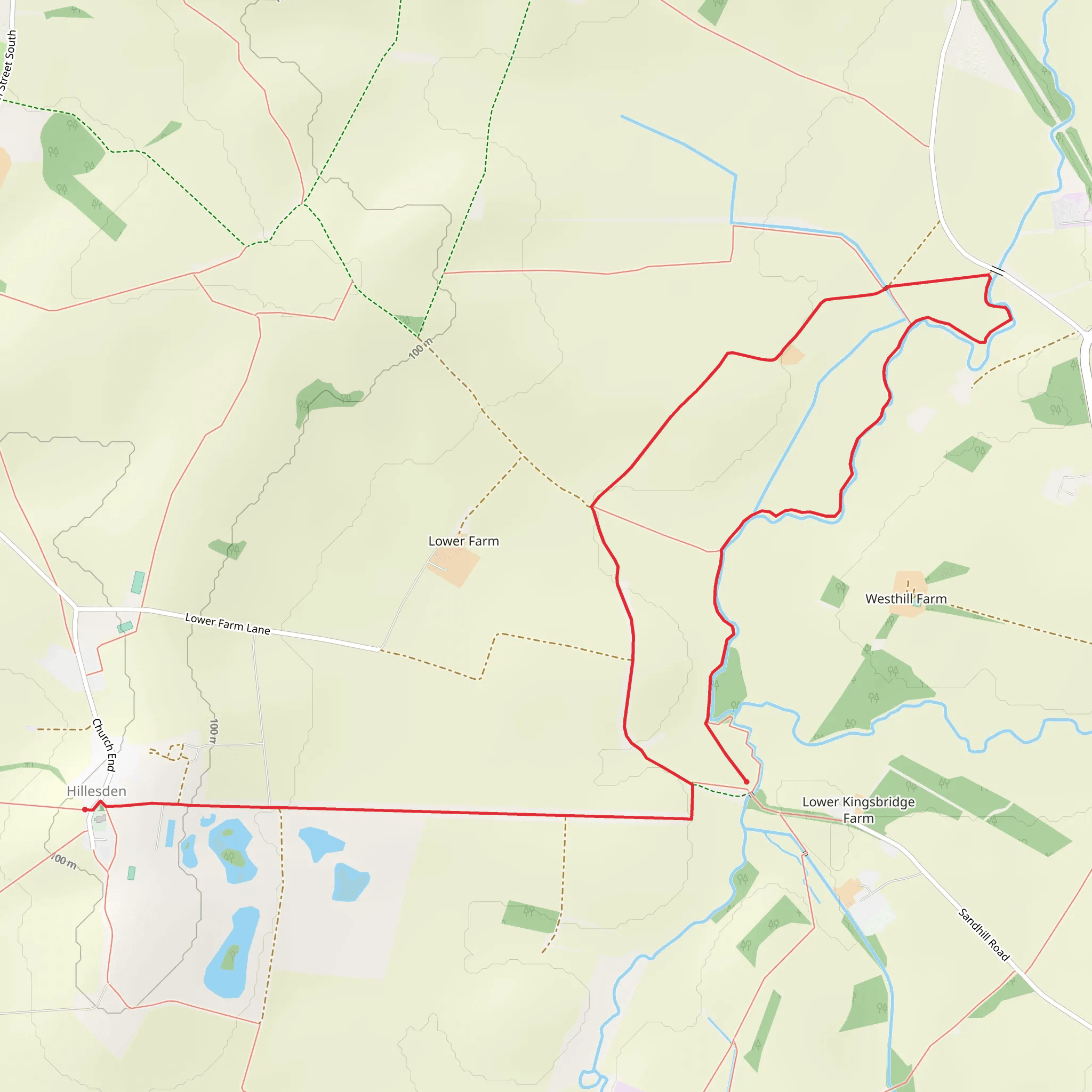 Hillesden Country Park Loop mobile static map