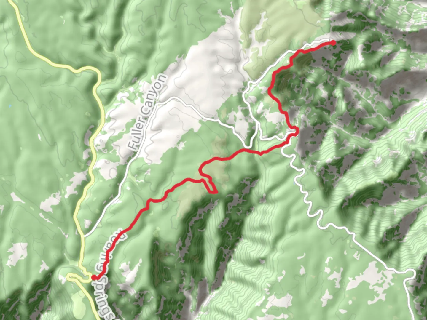An image depicting the trail Ken Patrick Trail from Point Imperial Road and its surrounding area.