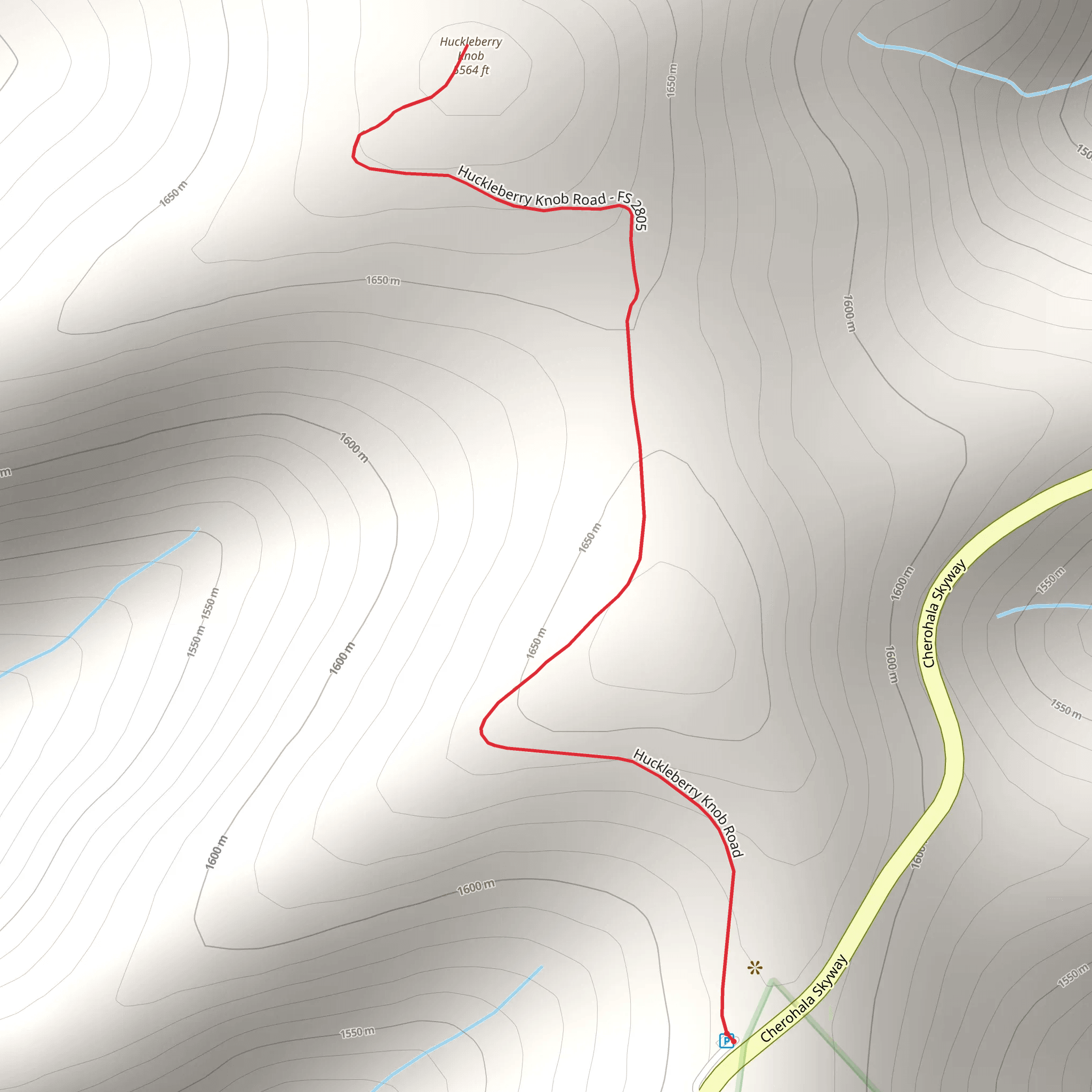 Huckleberry Knob Road mobile static map