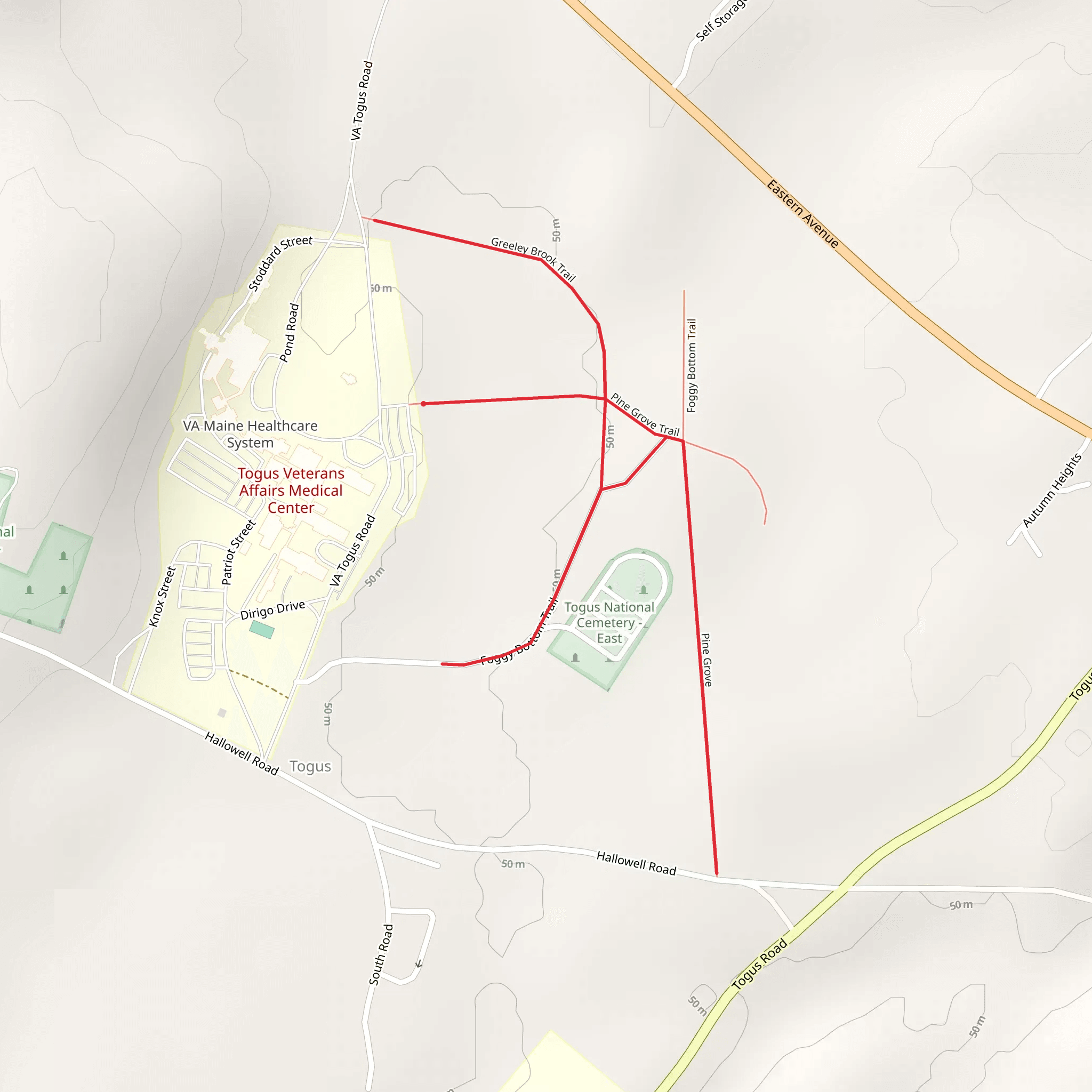 Togus National Cemetery mobile static map