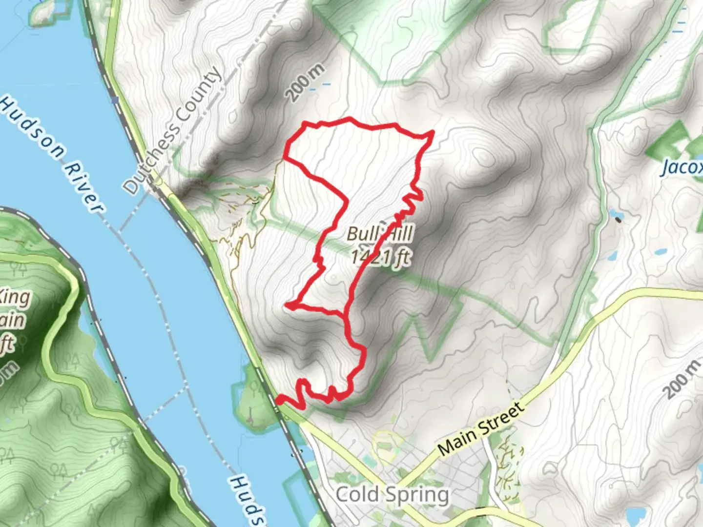 An image depicting the trail Bull Hill via Washburn Trail and Undercliff Trail and its surrounding area.