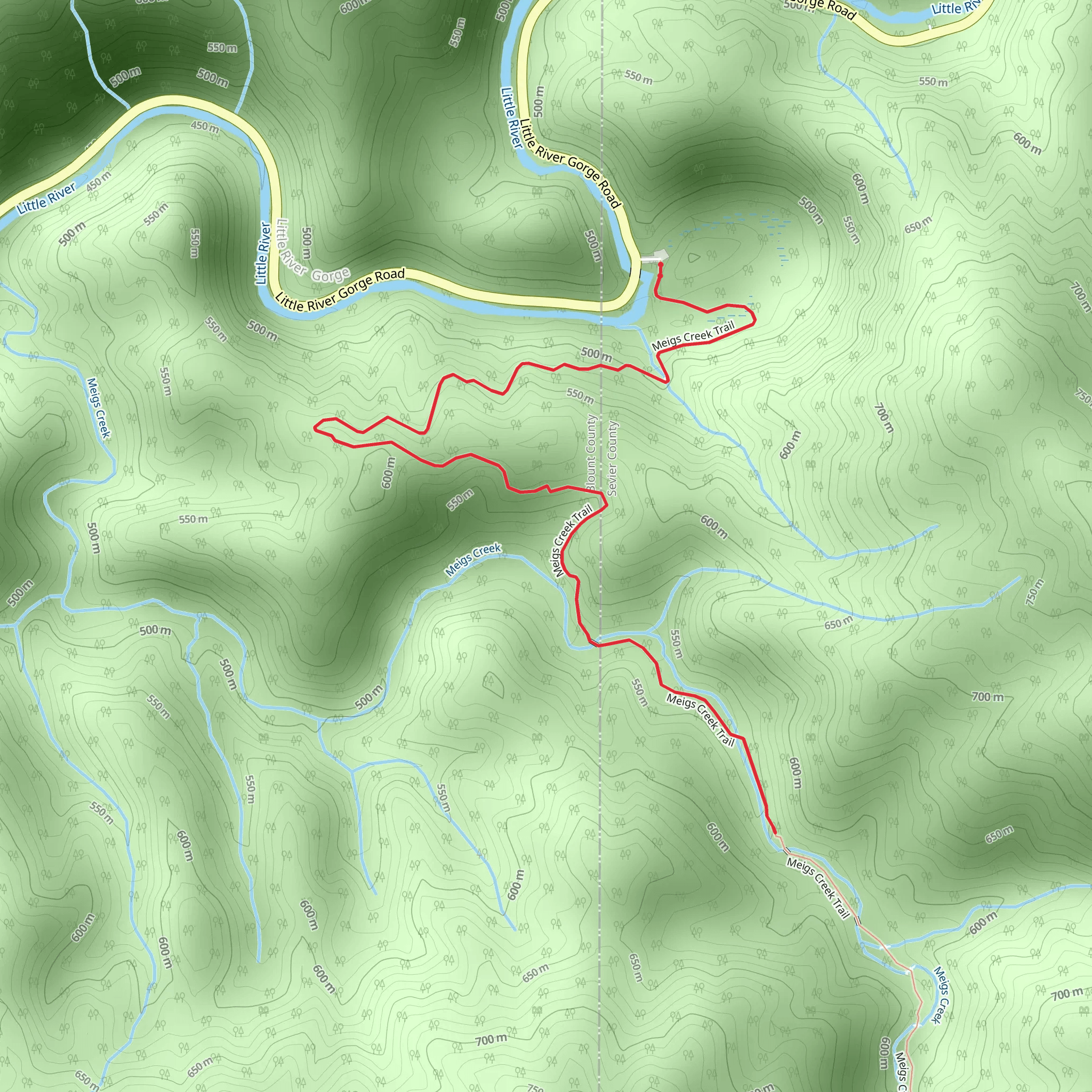 Meigs Creek Cascade mobile static map