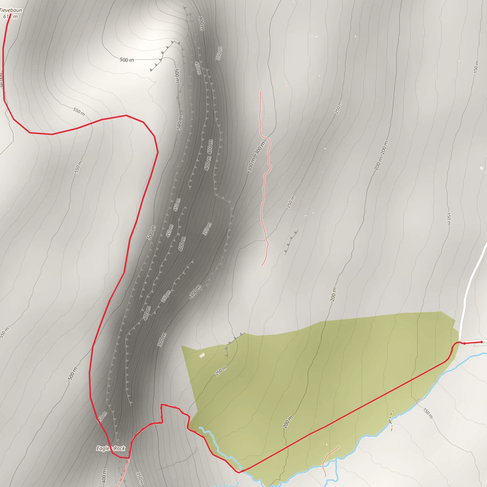 Eagle's Rock and Tievebaun Loop from Glenade mobile static map