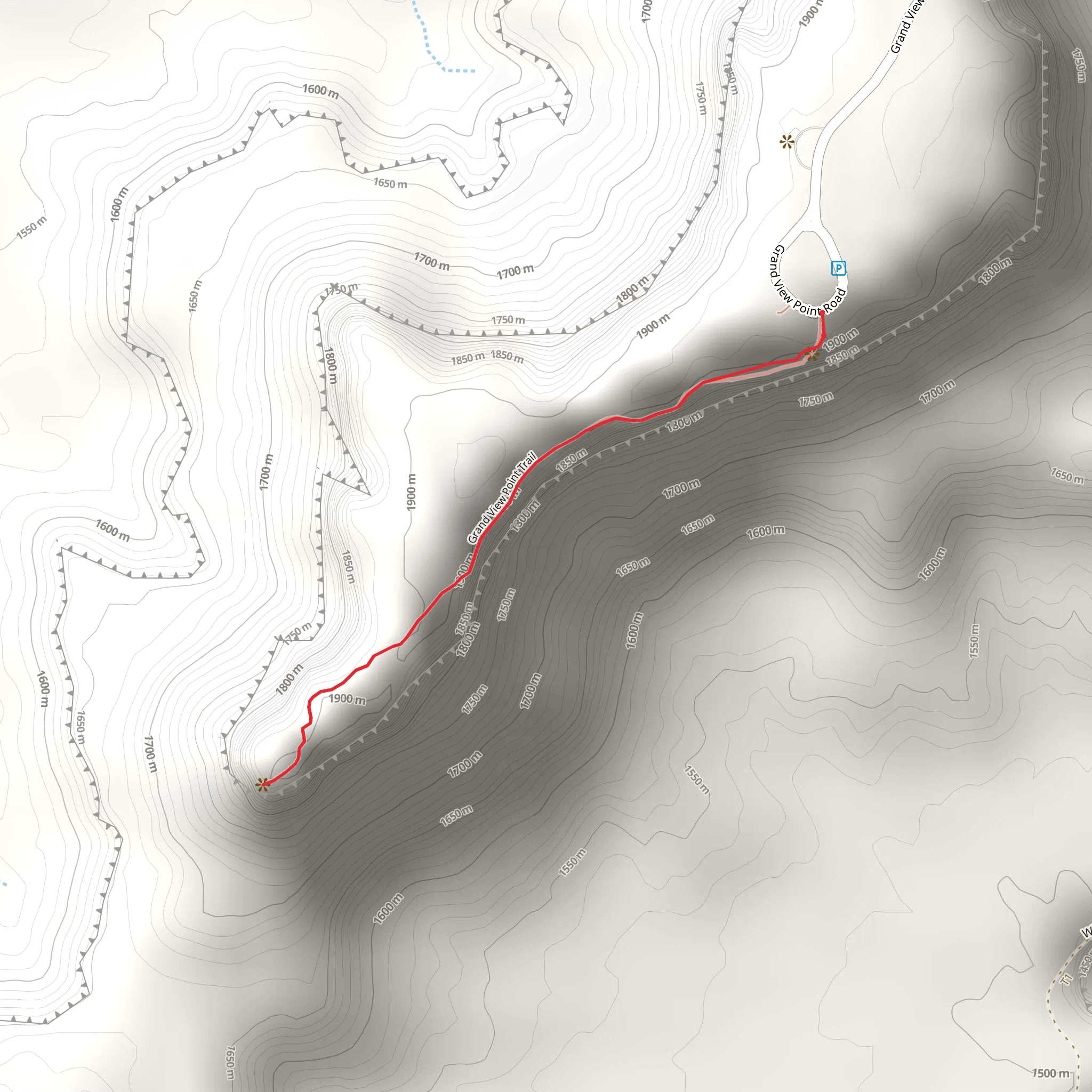 Grand View Point Trail mobile static map