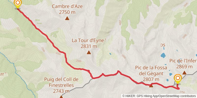 Haute Randonnée Pyrénéenne stage 44 Map