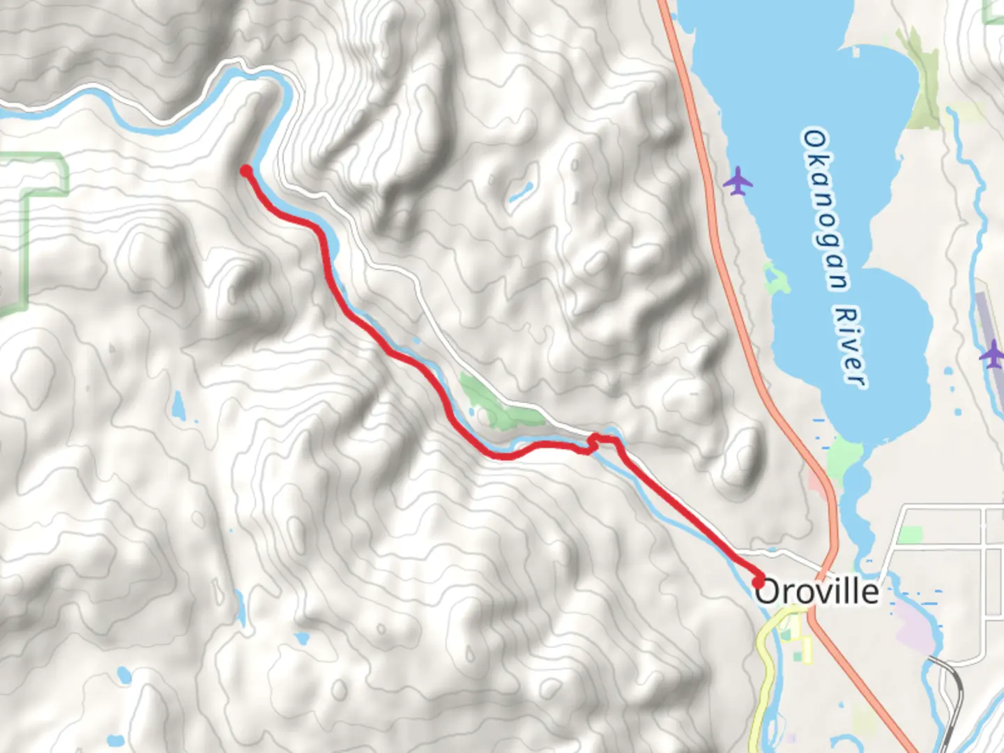 An image depicting the trail Similkameen River Walk - Oroville and its surrounding area.