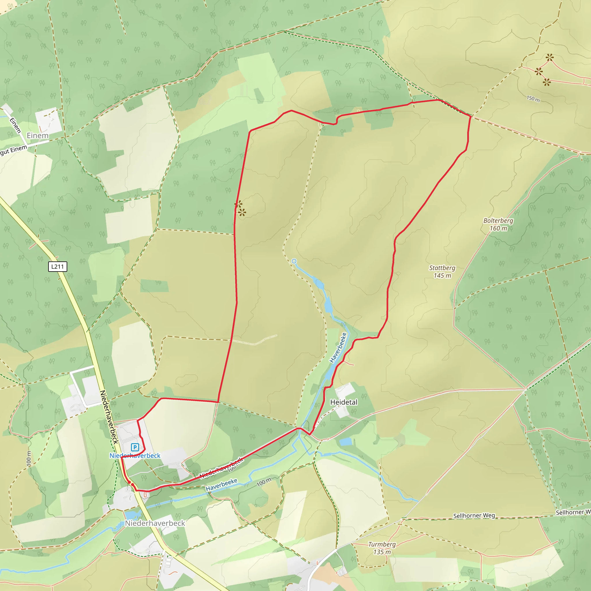Heideschleife Wilseder Berg and Niederhaverbeck mobile static map