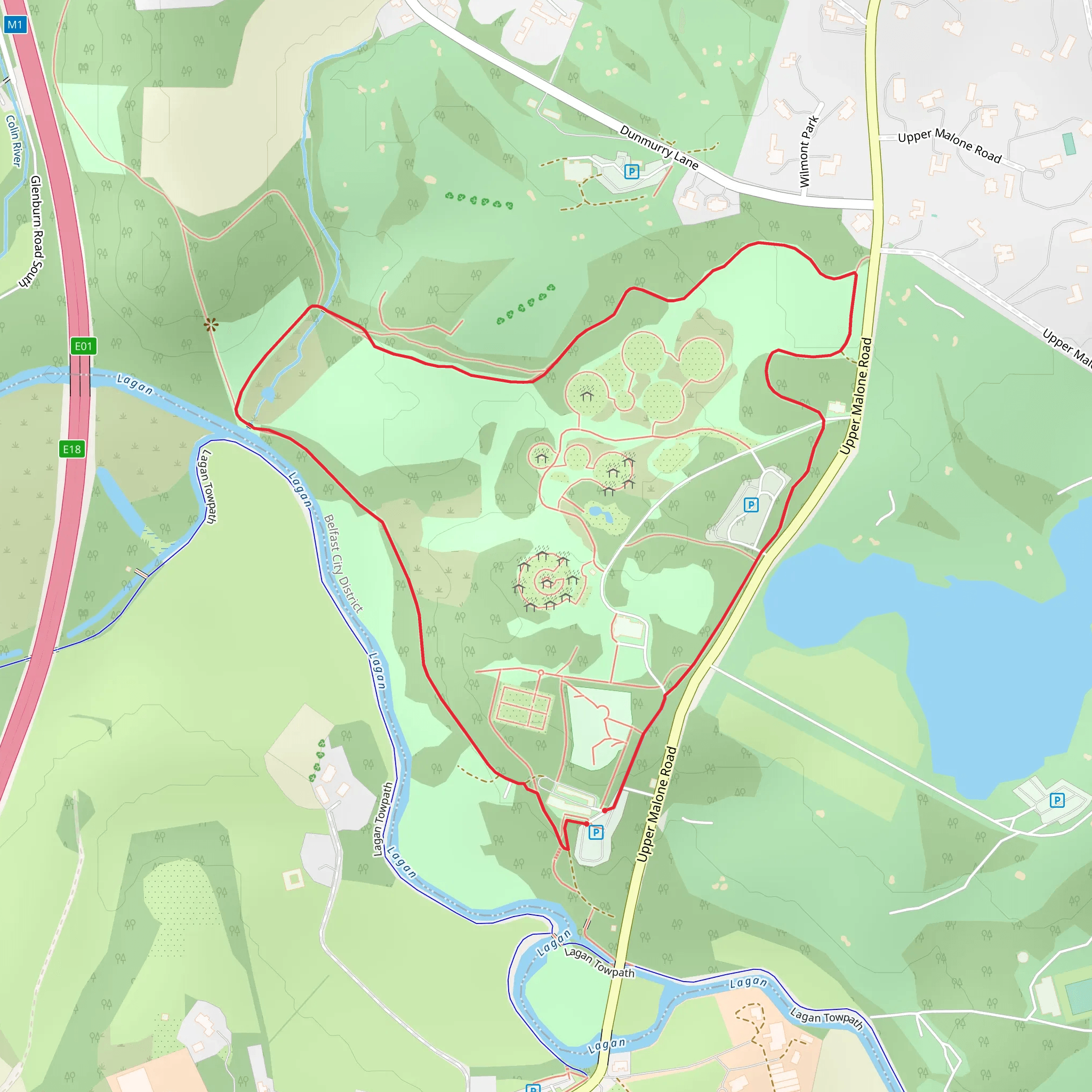 Sir Thomas and Lady Dixon Park - Woodland Trail mobile static map