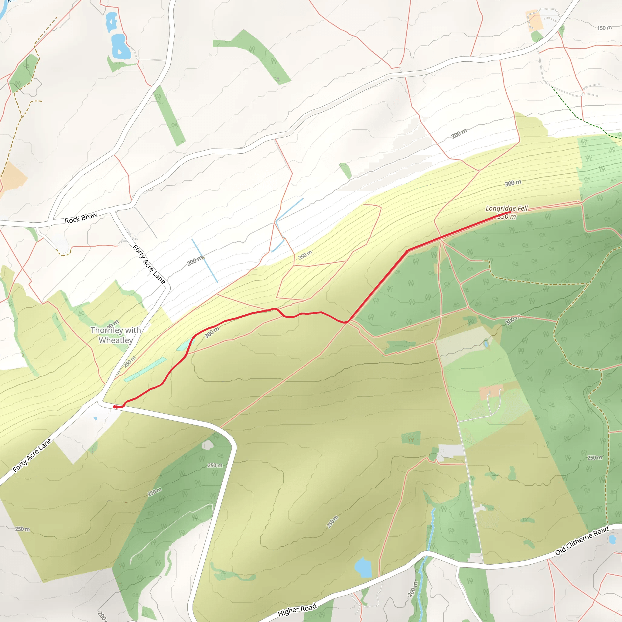 Longridge Fell Walk mobile static map