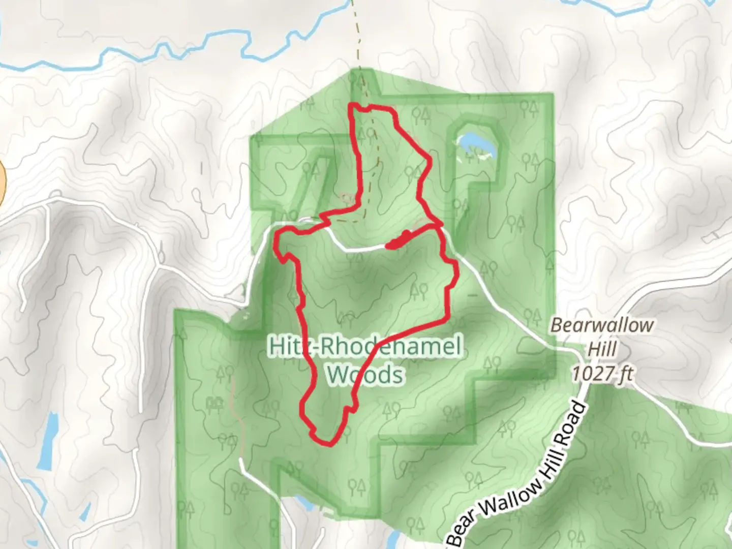 An image depicting the trail Hitz-Rhodehamel Loop and its surrounding area.