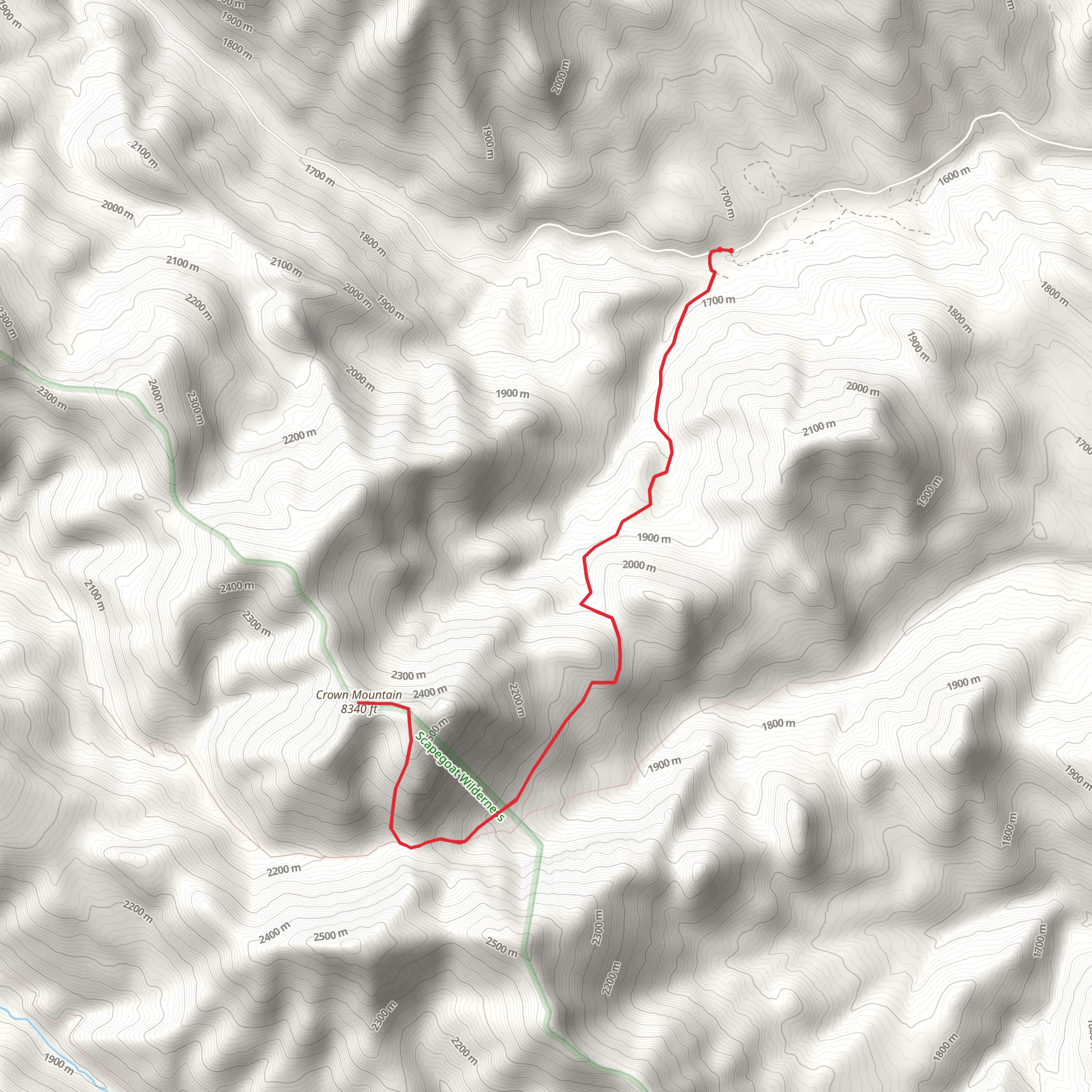 Crown Mountain from Benchmark Road mobile static map