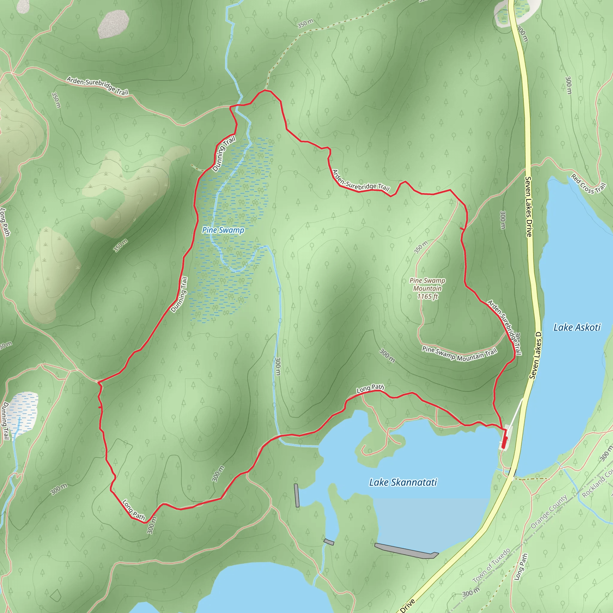 Pine Swamp Mountain Loop from Lake Askoti mobile static map