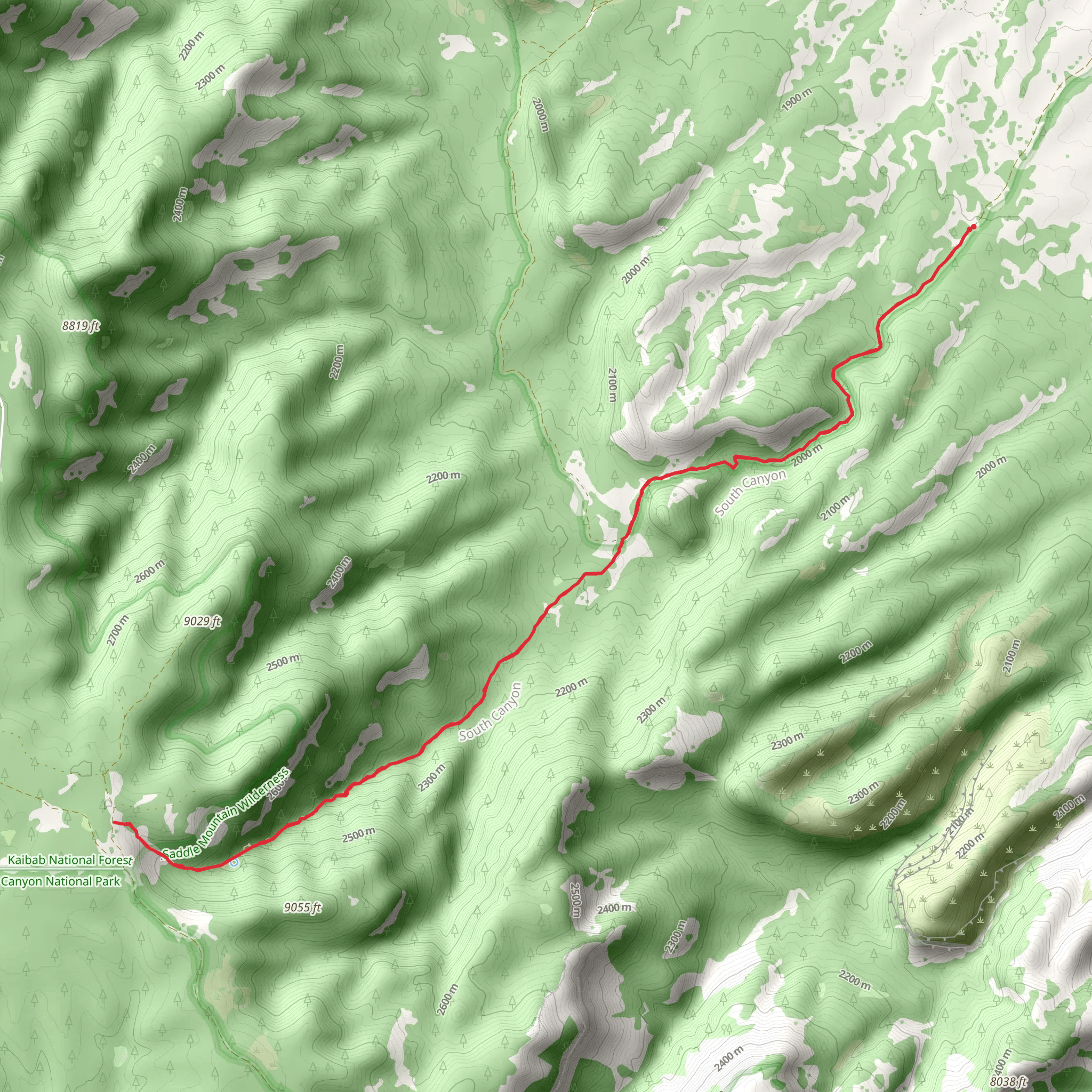 South Canyon Trail mobile static map