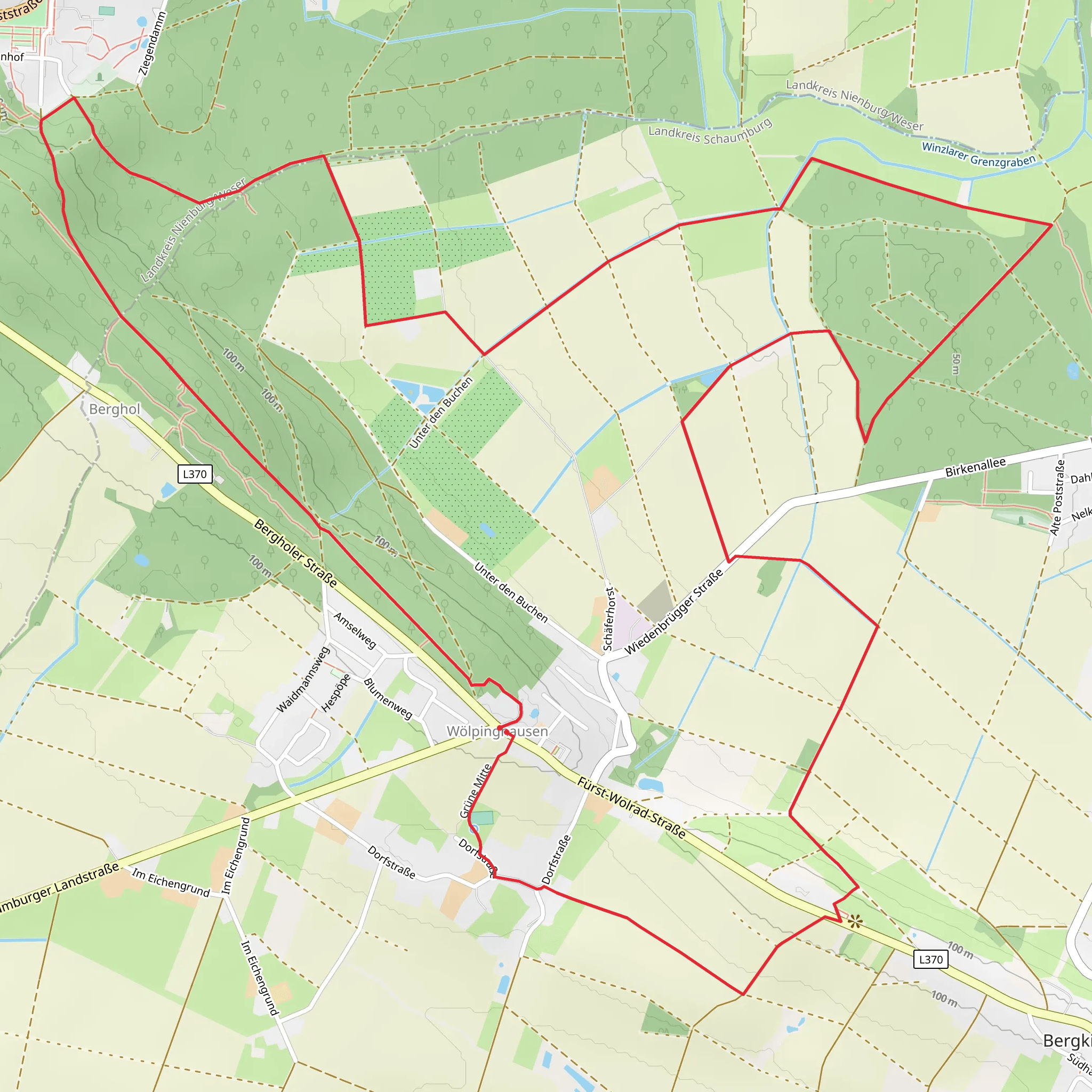 Wanderroute Wölpinghausen mobile static map