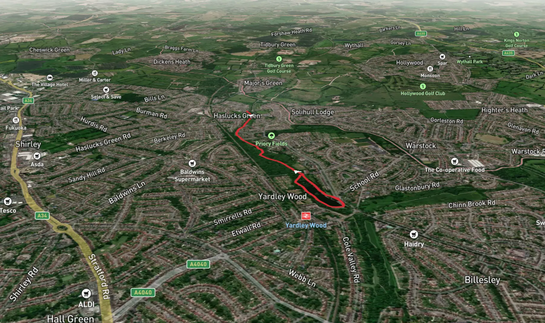 An image depicting the trail Mill Pool and Trittiford Park Walk and its surrounding area.