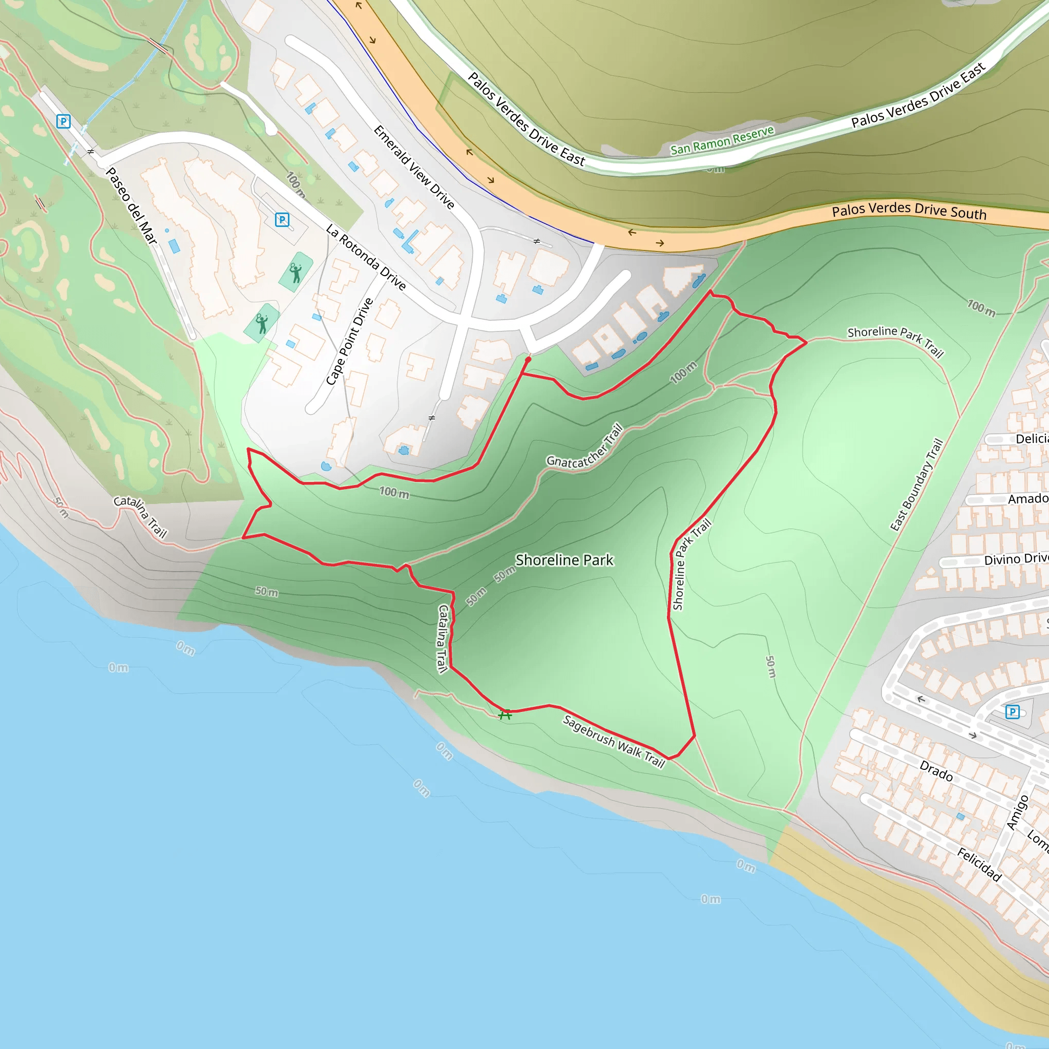 Shoreline Park Loop mobile static map