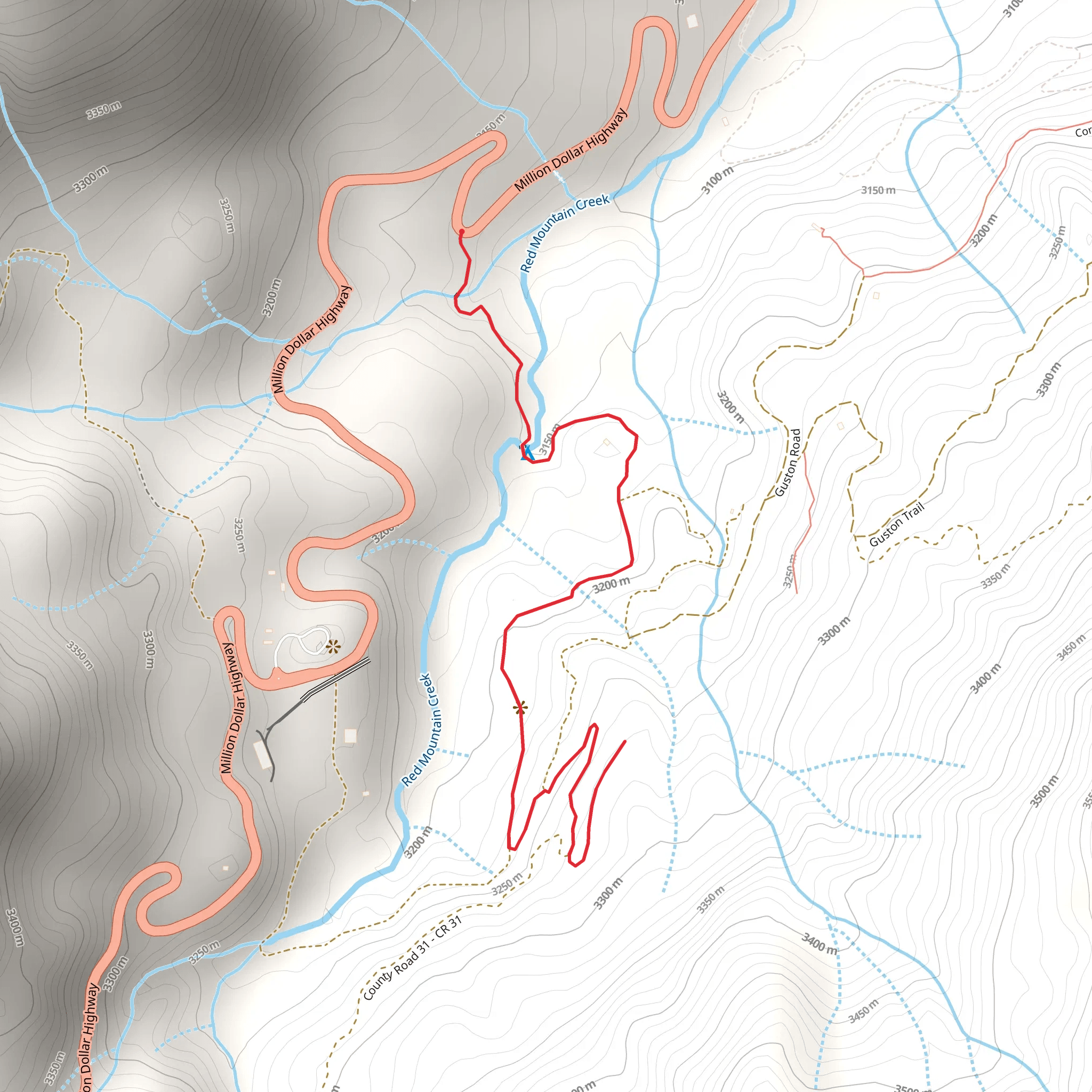 Dispersed camp site - Red Mountain Creek mobile static map