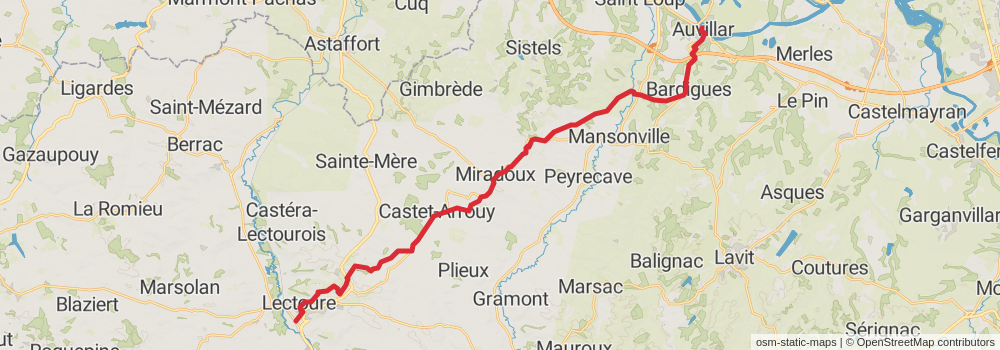 Camino Strasbourg-Saint Jean Pied de Port via Le Puy stage 69 Map