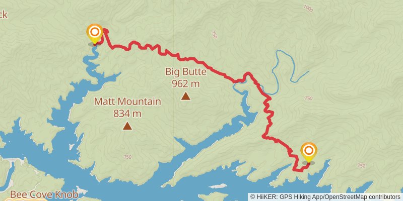 Southeastern Serpentine Trail stage 37 Map