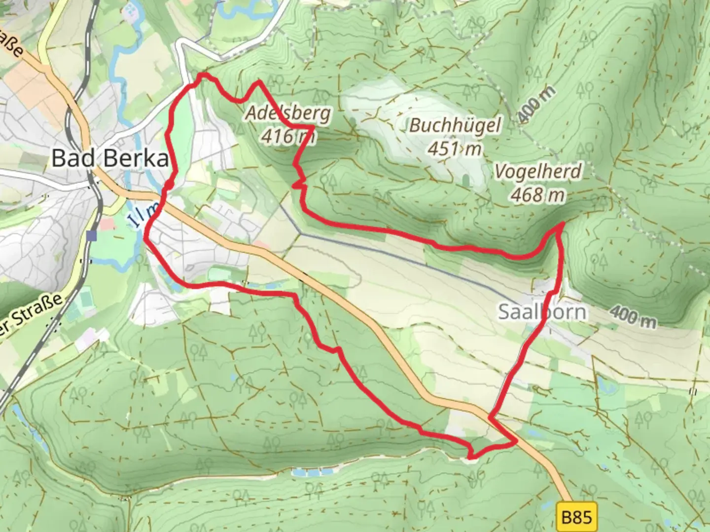 An image depicting the trail Ludwig-Haefner Weg and its surrounding area.