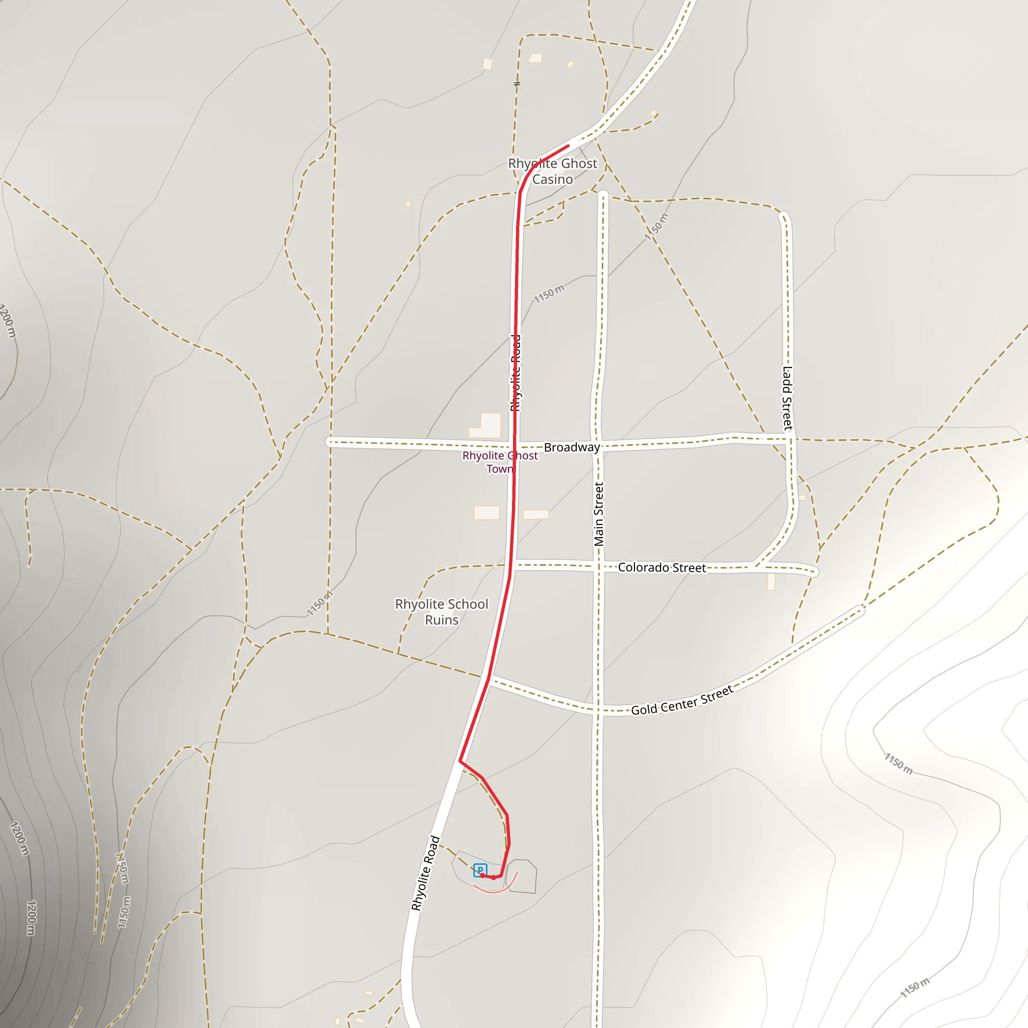 Rhyolite Road mobile static map