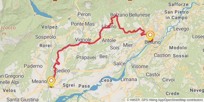 Camino Delle Dolomiti stage 29 Map