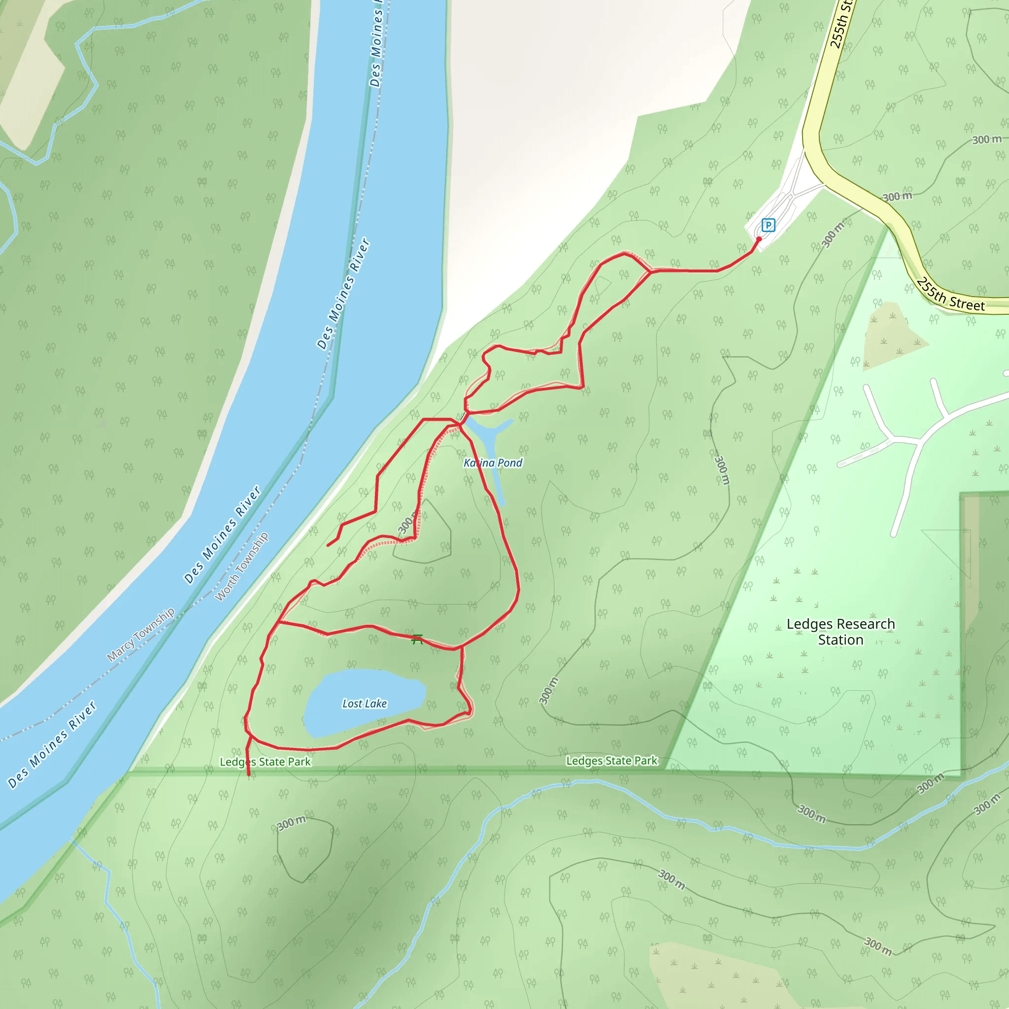 Katina Pond and Lost Lake Loop mobile static map