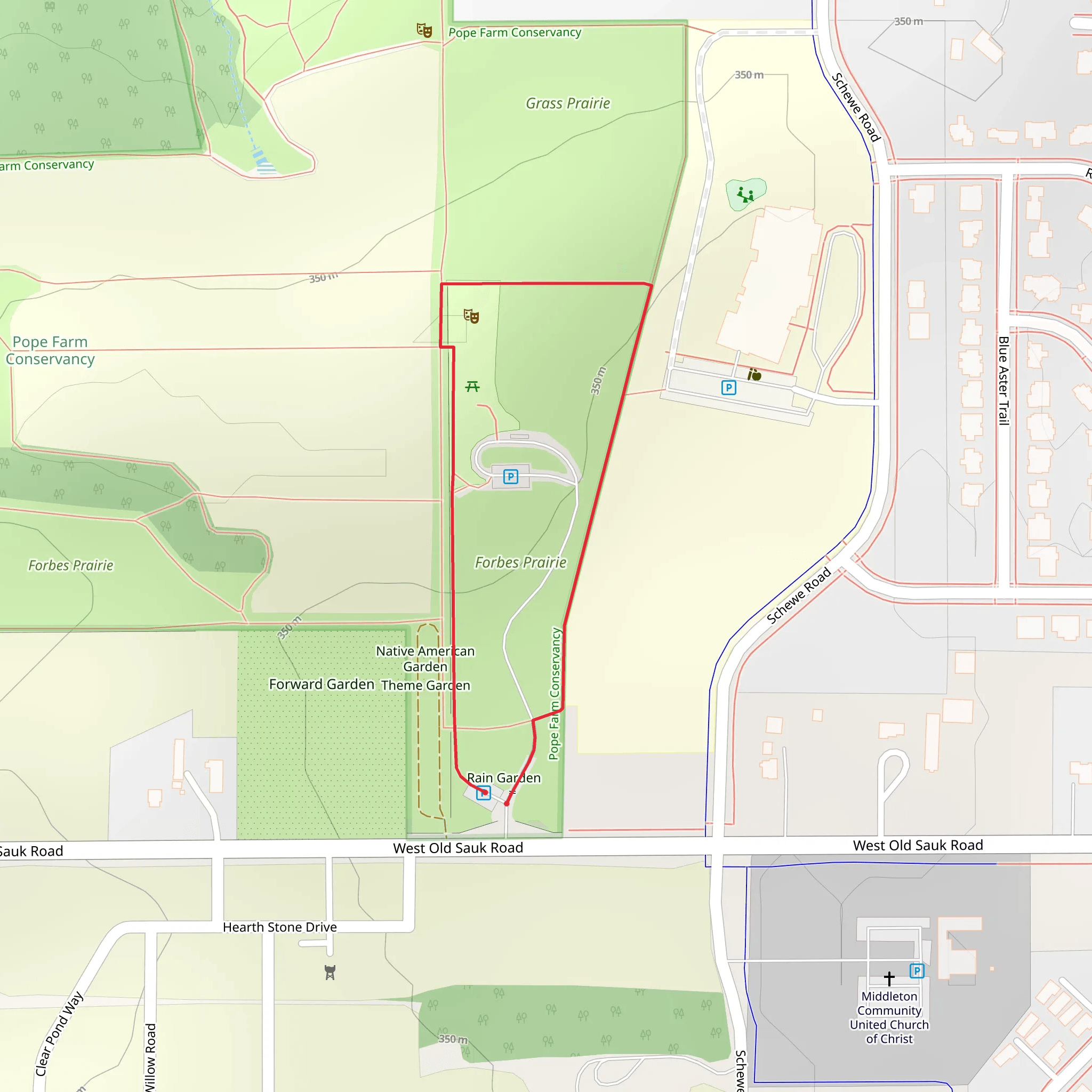 Forbes Prairie and Rain Garden Loop mobile static map