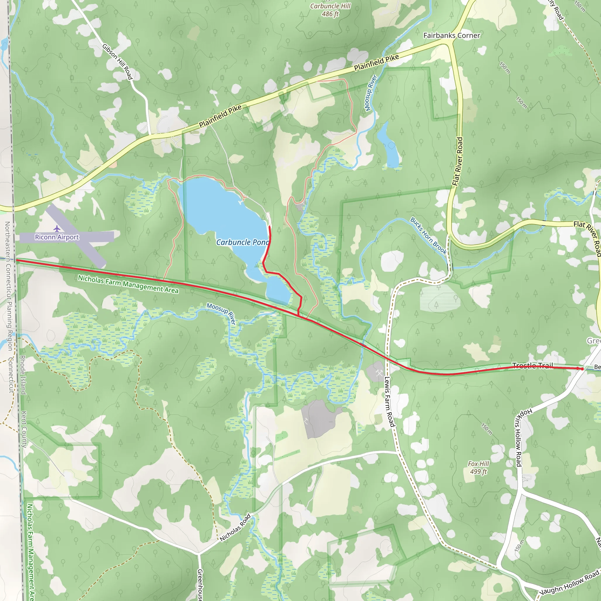 Carbuncle Pond via Trestle Trail mobile static map