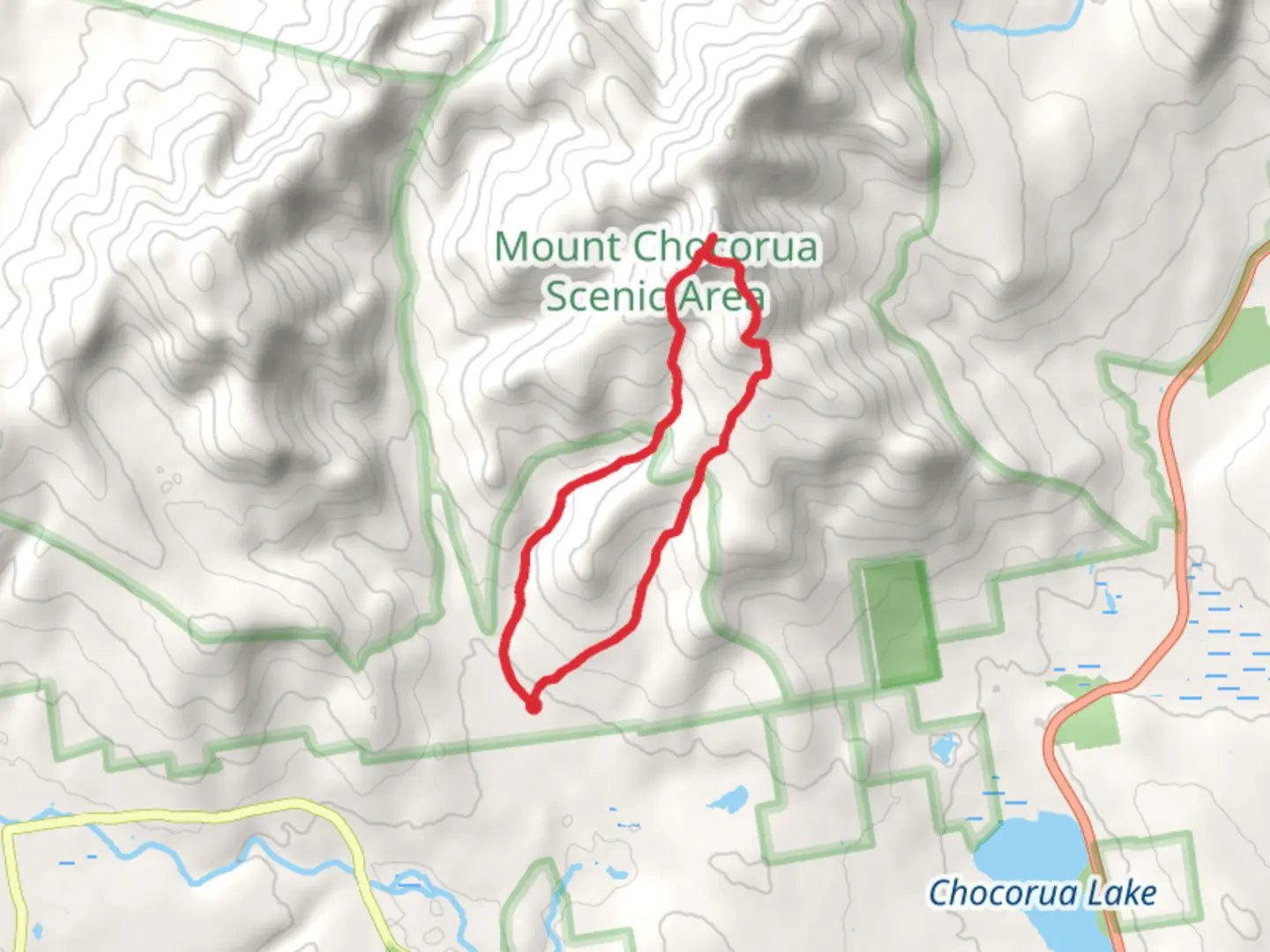 An image depicting the trail Mount Chocorua Loop via Bolles Trail and its surrounding area.
