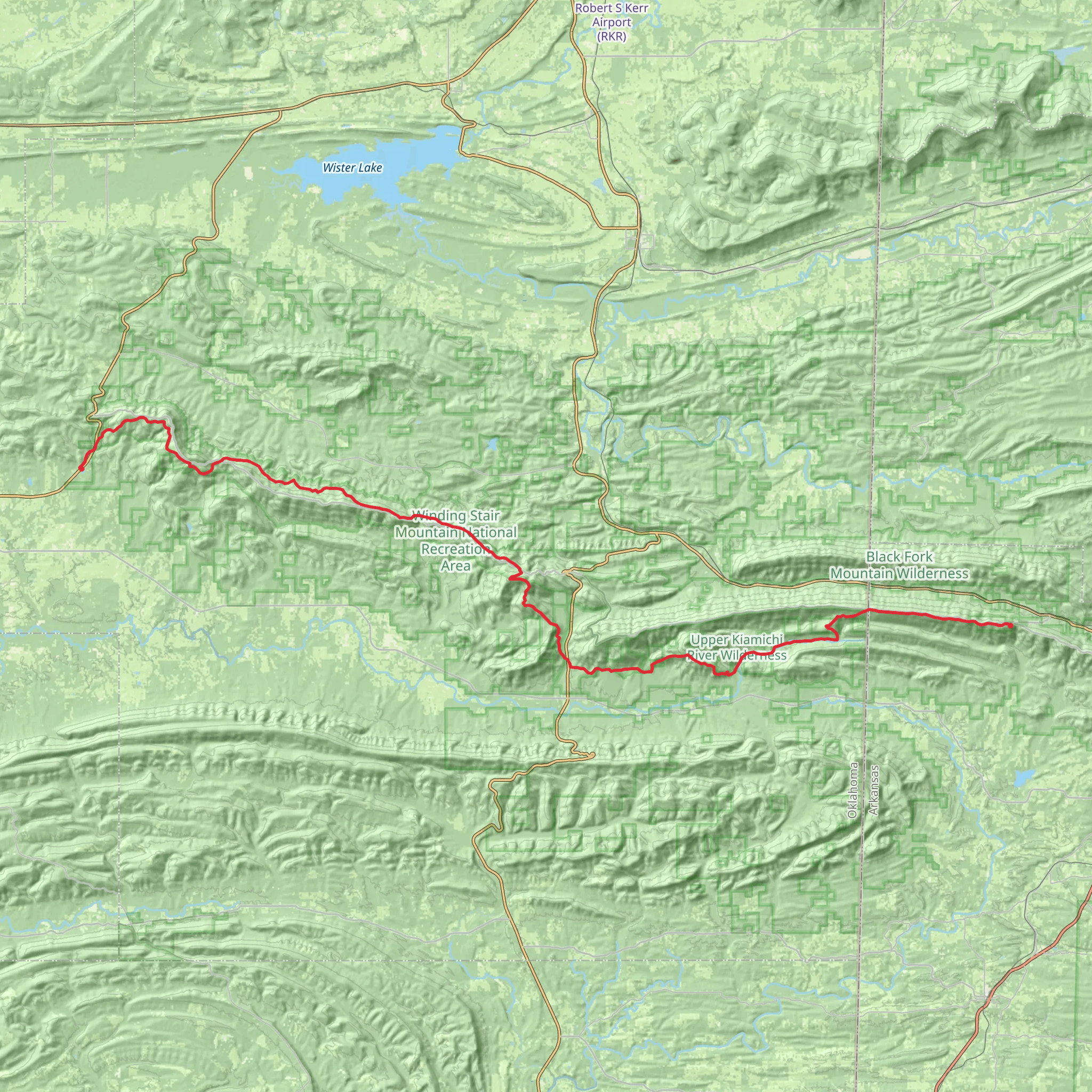 Ouachita National Recreation Trail - Oklahoma mobile static map