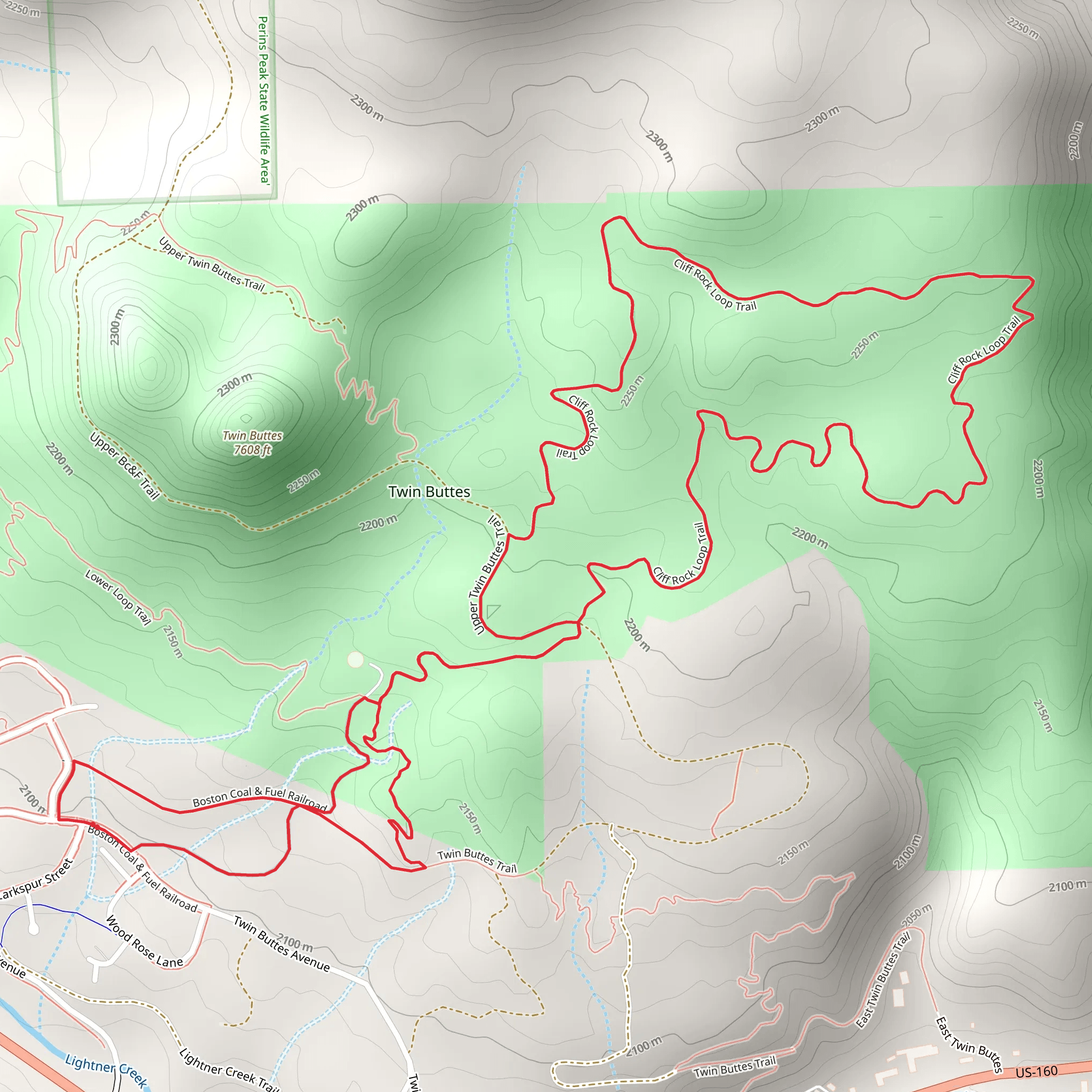 Cliff Rock Loop Trail mobile static map