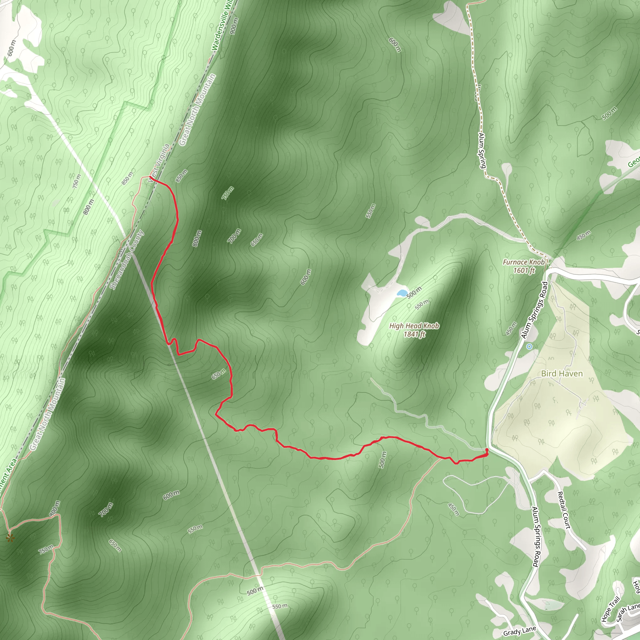 Orkney Springs Trail mobile static map