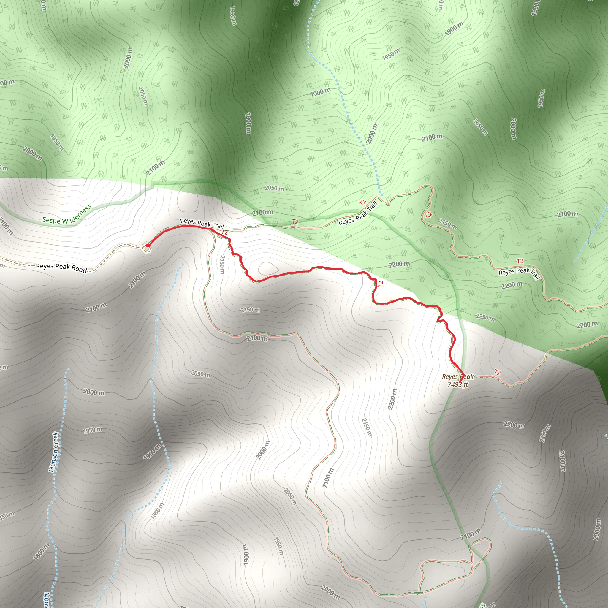 Reyes Peak mobile static map