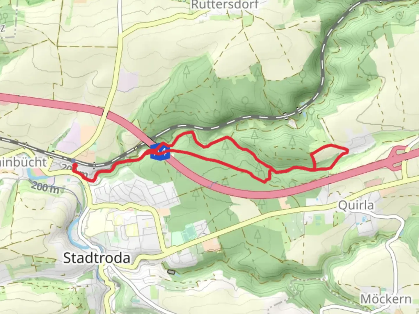 An image depicting the trail Nossengraben Loop and its surrounding area.